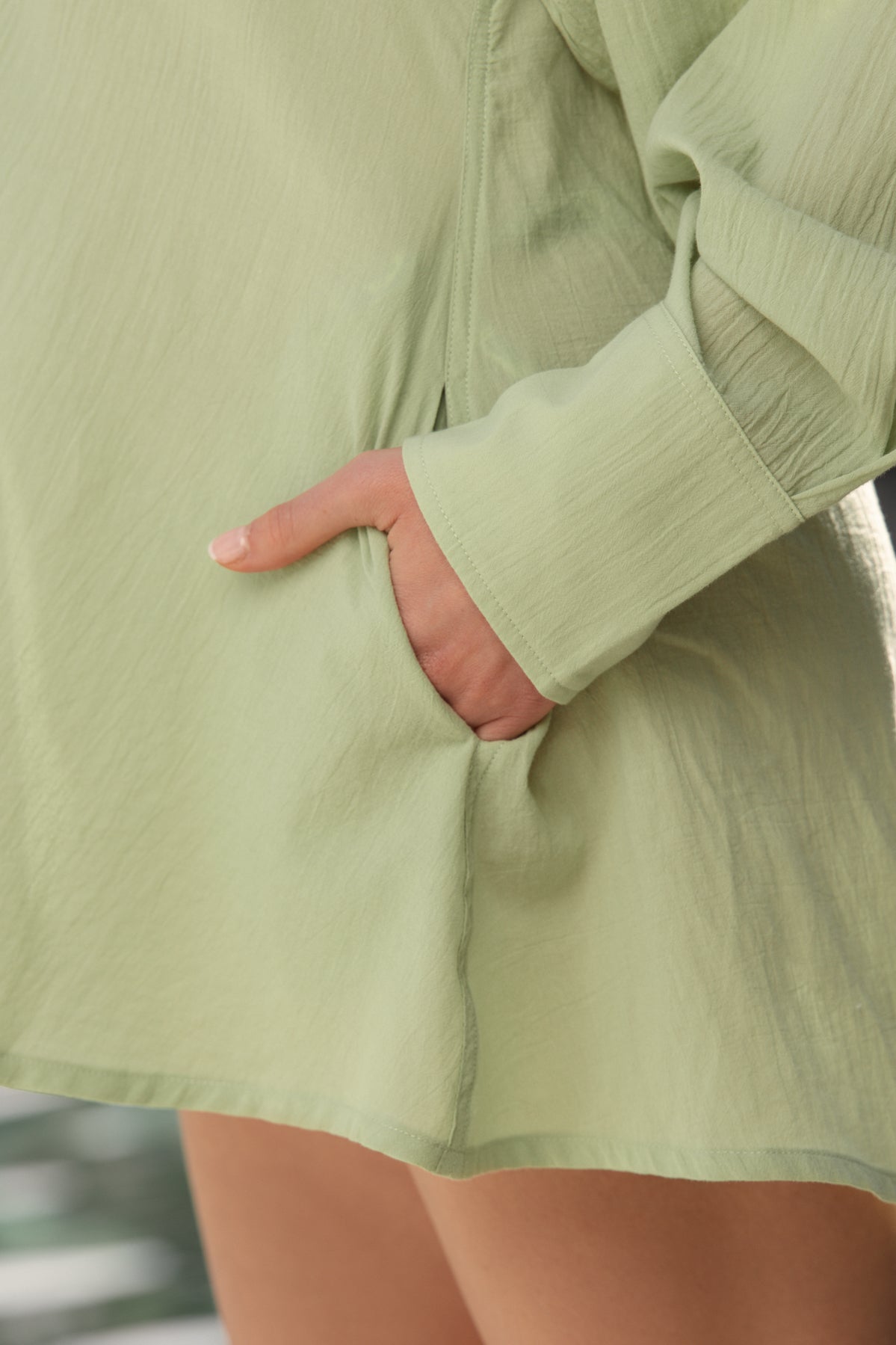I Need A Vacation Shirt Dress - Sage