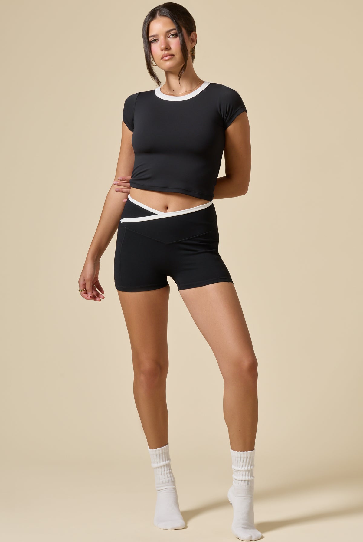 Crisscross Hourglass® Booty Short with Pockets - Black Contrast