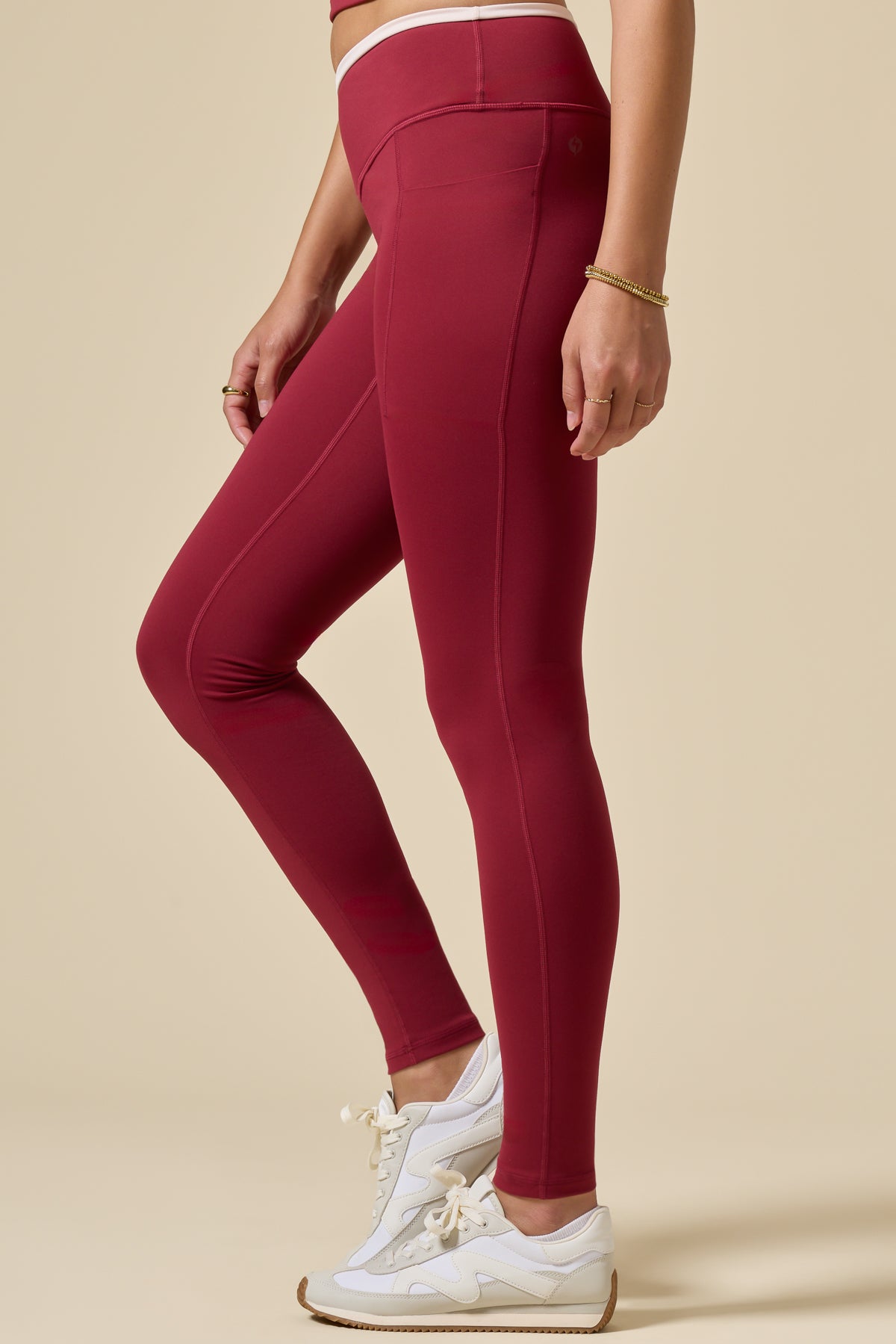 Crisscross Hourglass® Legging with Pockets - Ruby Contrast