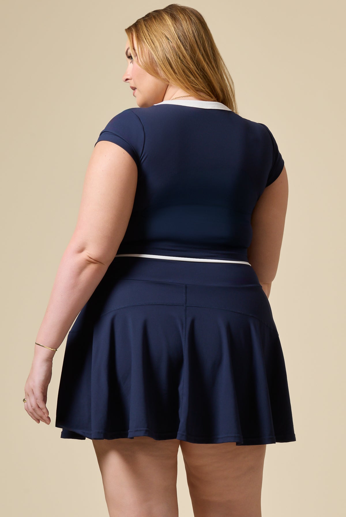 Call Me Baby Ringer Tee (Cropped) - Cosmic Navy Contrast