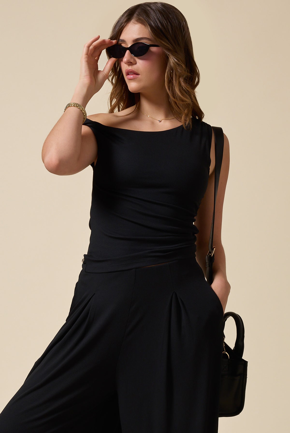 Go With The Flow Twisty Top - Black