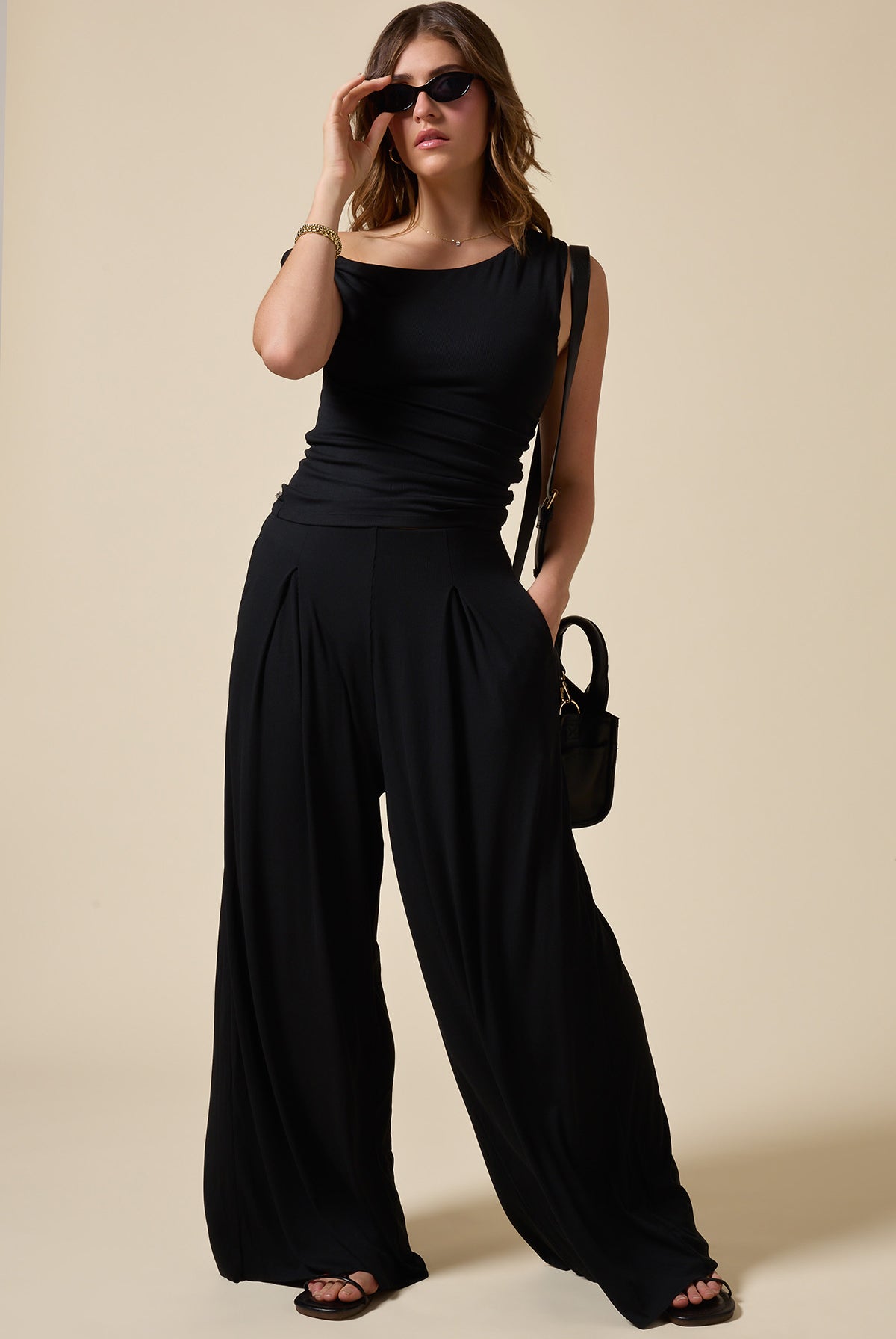 Go With The Flow Twisty Top - Black