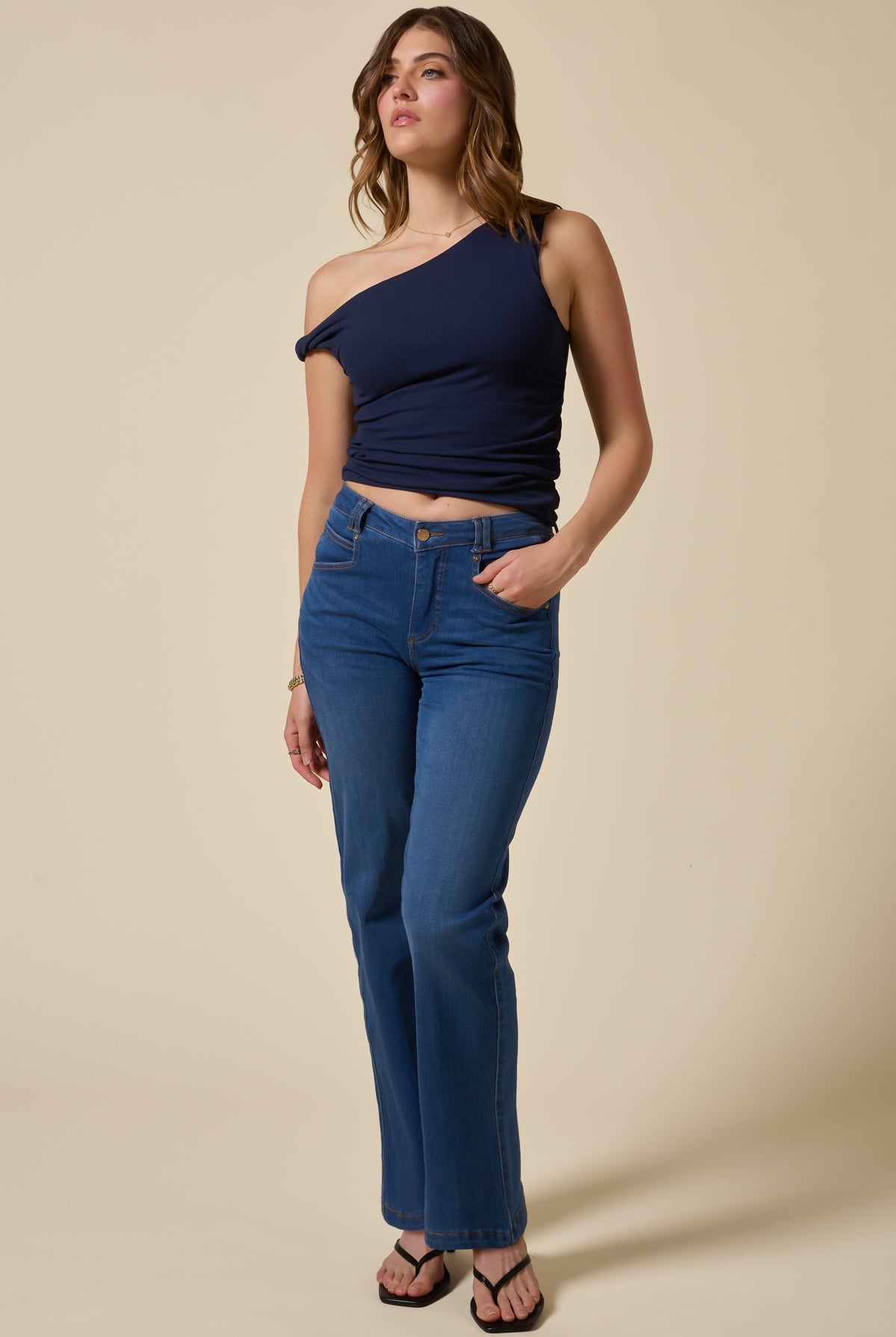 Go With The Flow Twisty Top - Cosmic Navy