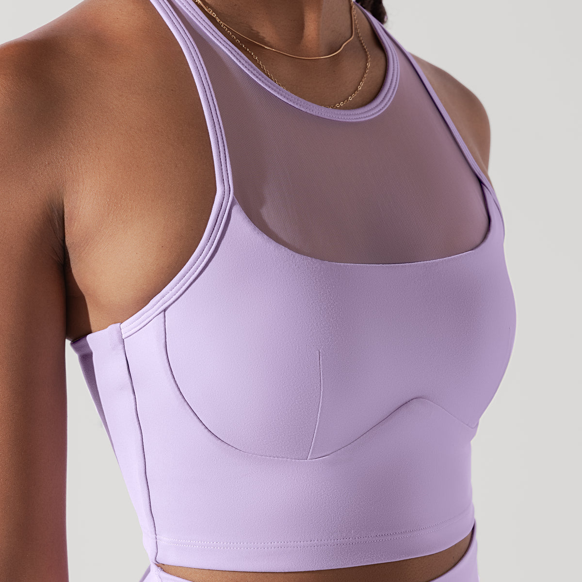 Celeste Mesh Crop Bralette - Digital Lavender
