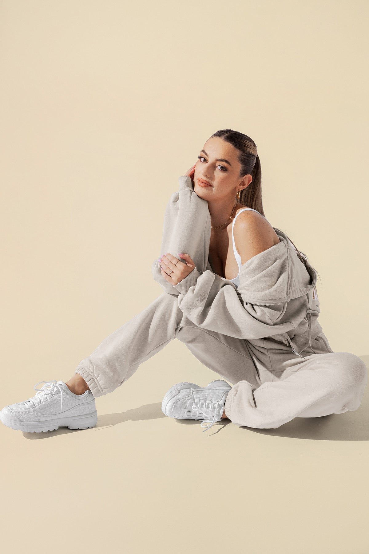 Cloud Rollover Sweatpant - Seashell – POPFLEX®