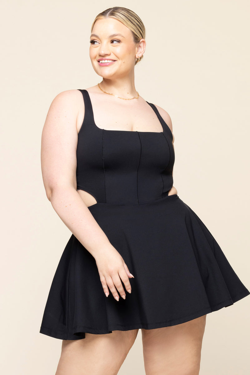 Cut It Out Dress - Black 3X, Sculpting Activewear Dress with Built-in Shorts & Pockets  Popflex