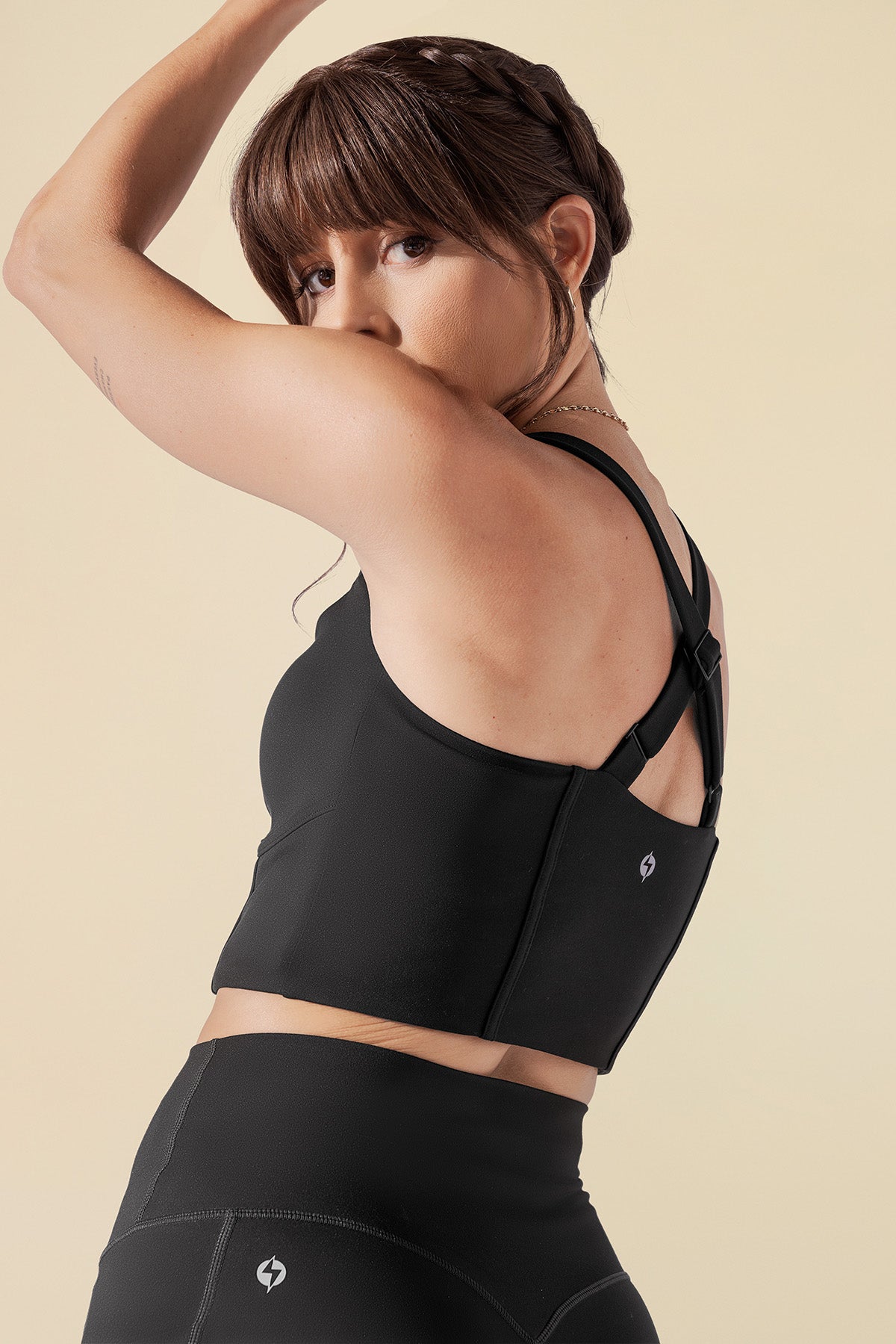 Daphne Corset Crop Top - Black