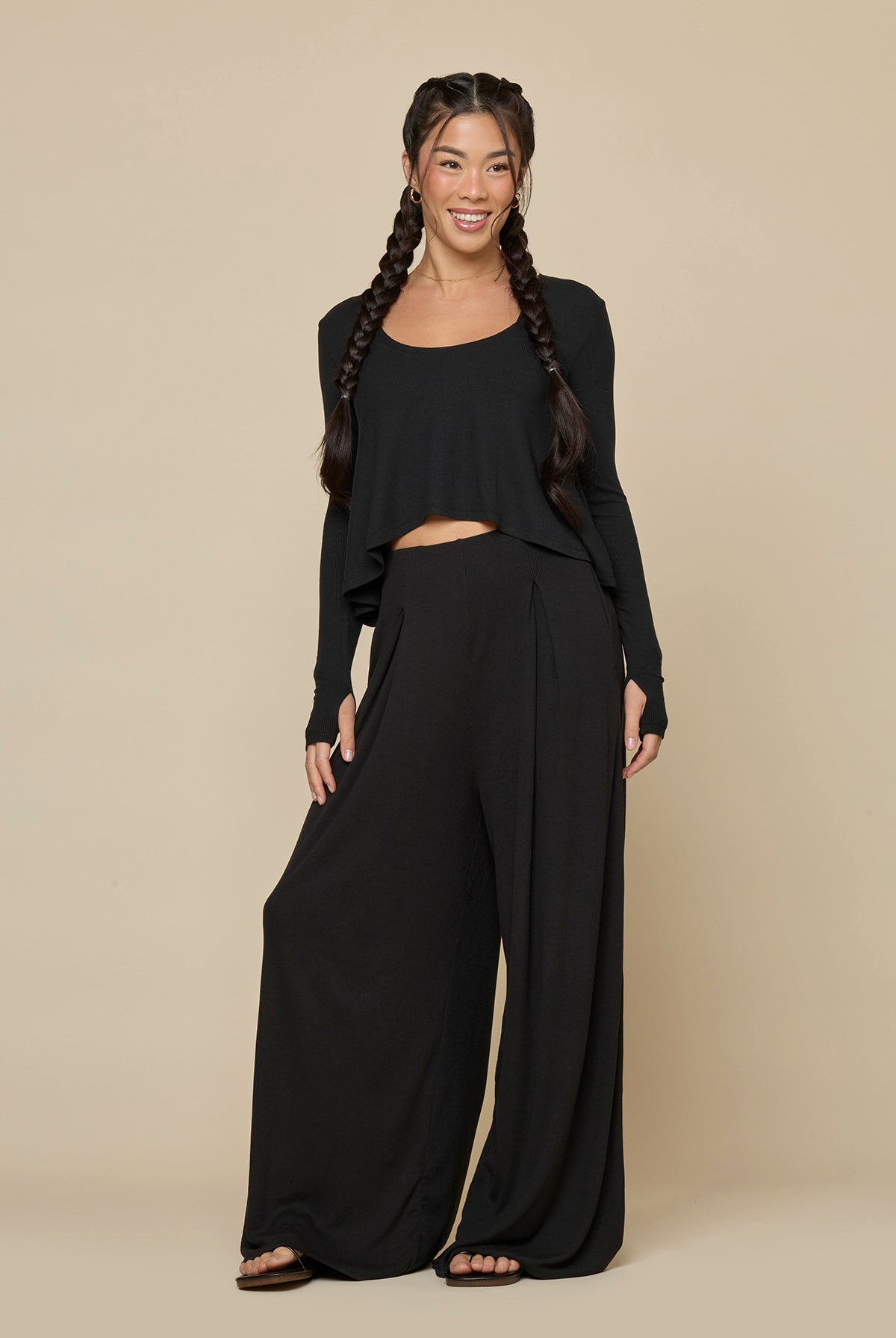 Go with the Flow Wide Leg Pant - Black