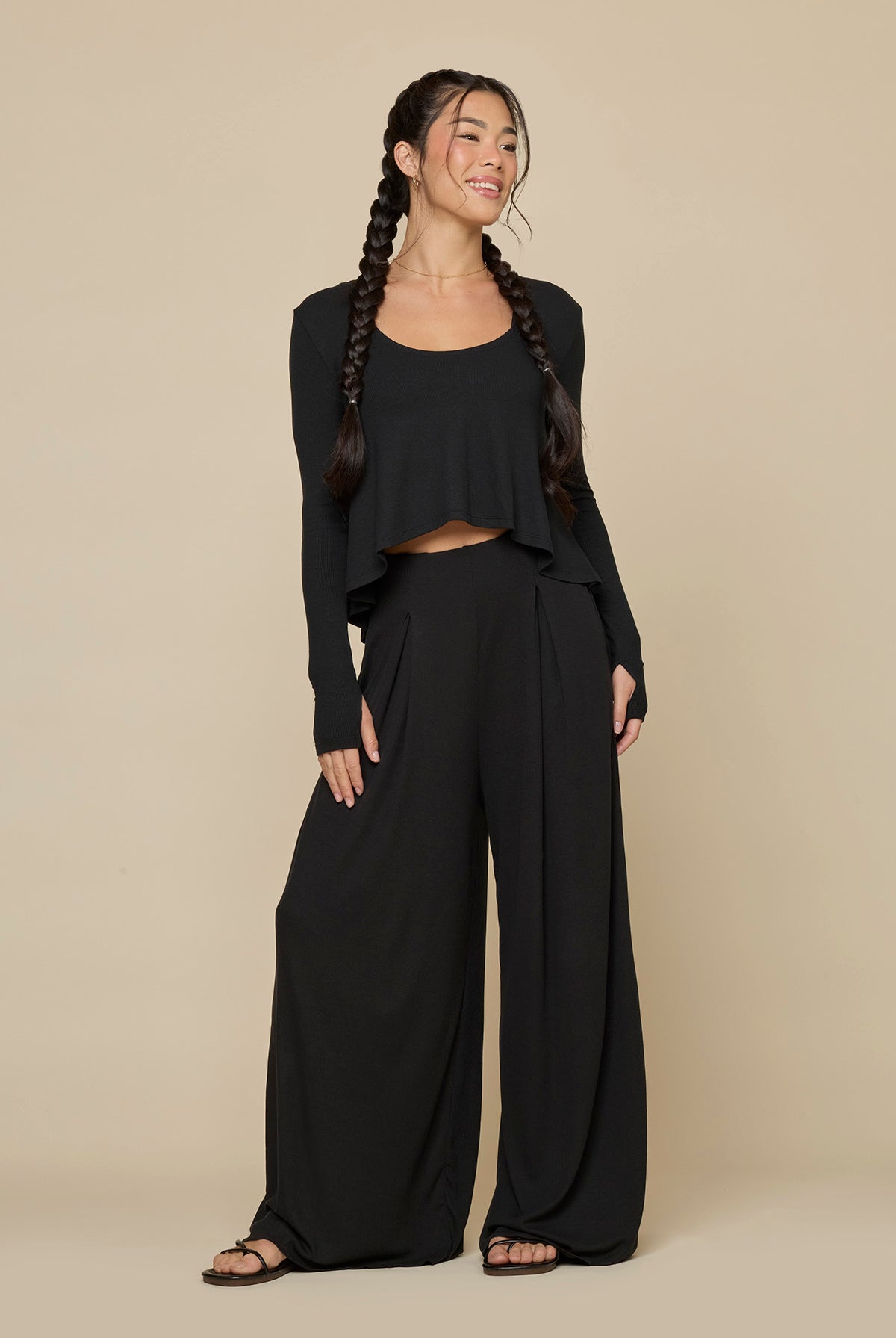 Go with the Flow Wide Leg Pant - Black