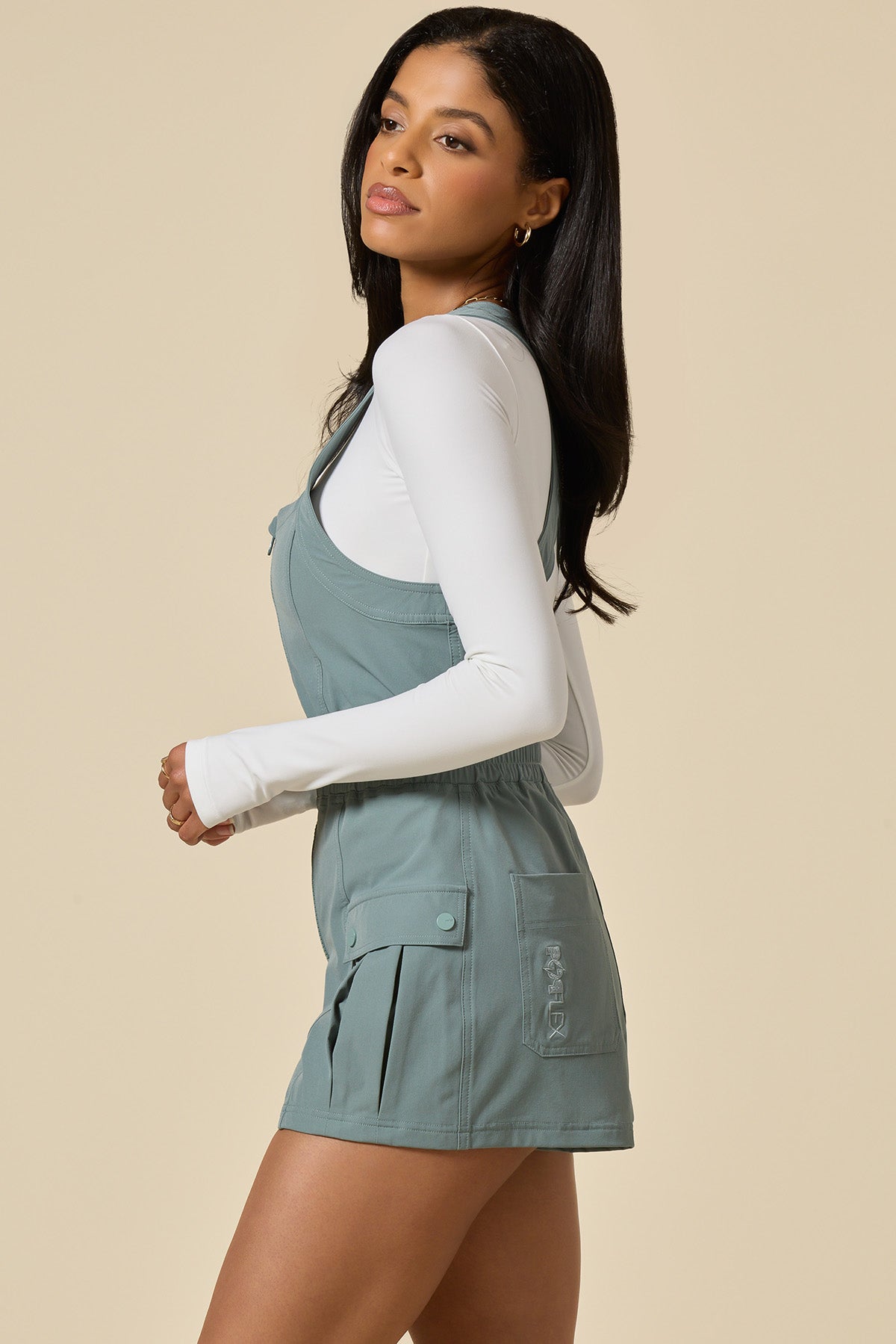 Take a Hike Shortalls - Fog Green