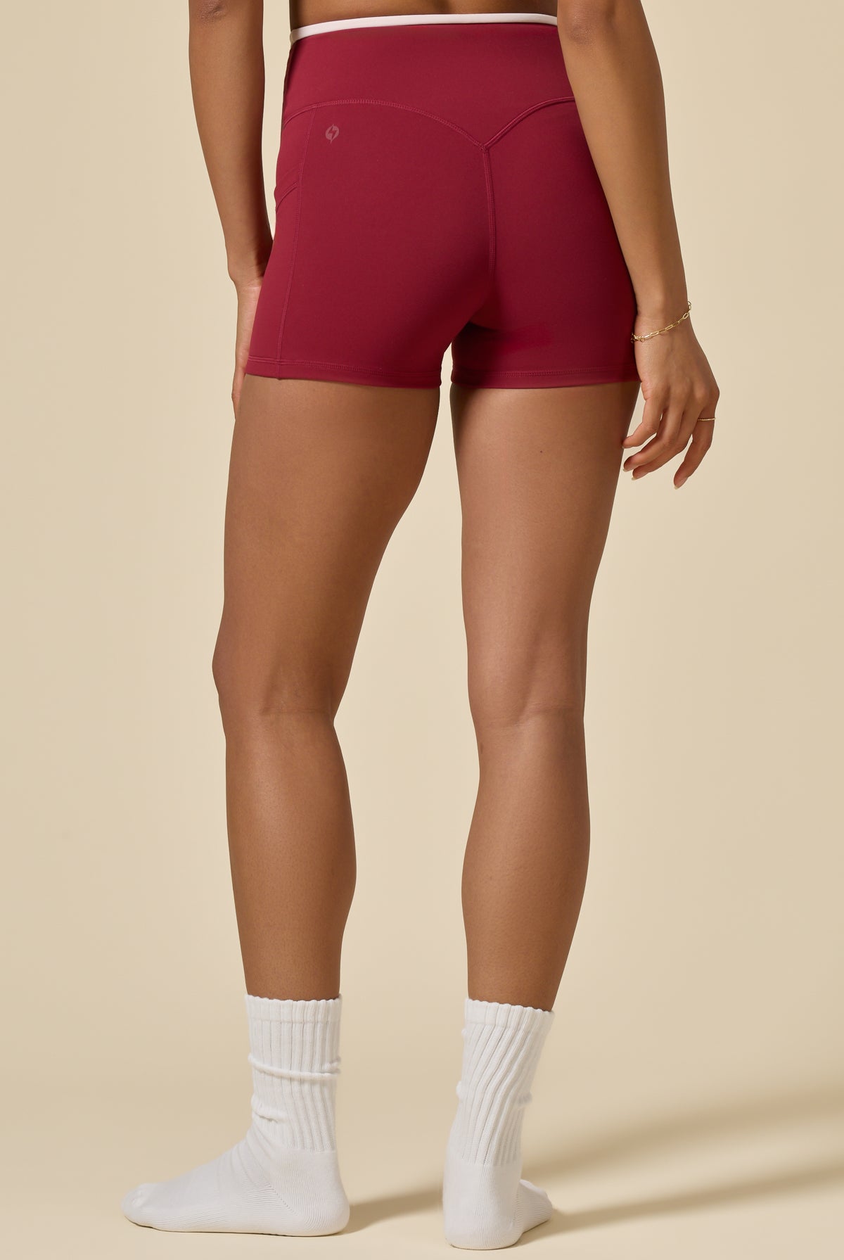 Crisscross Hourglass® Booty Short with Pockets - Ruby Contrast