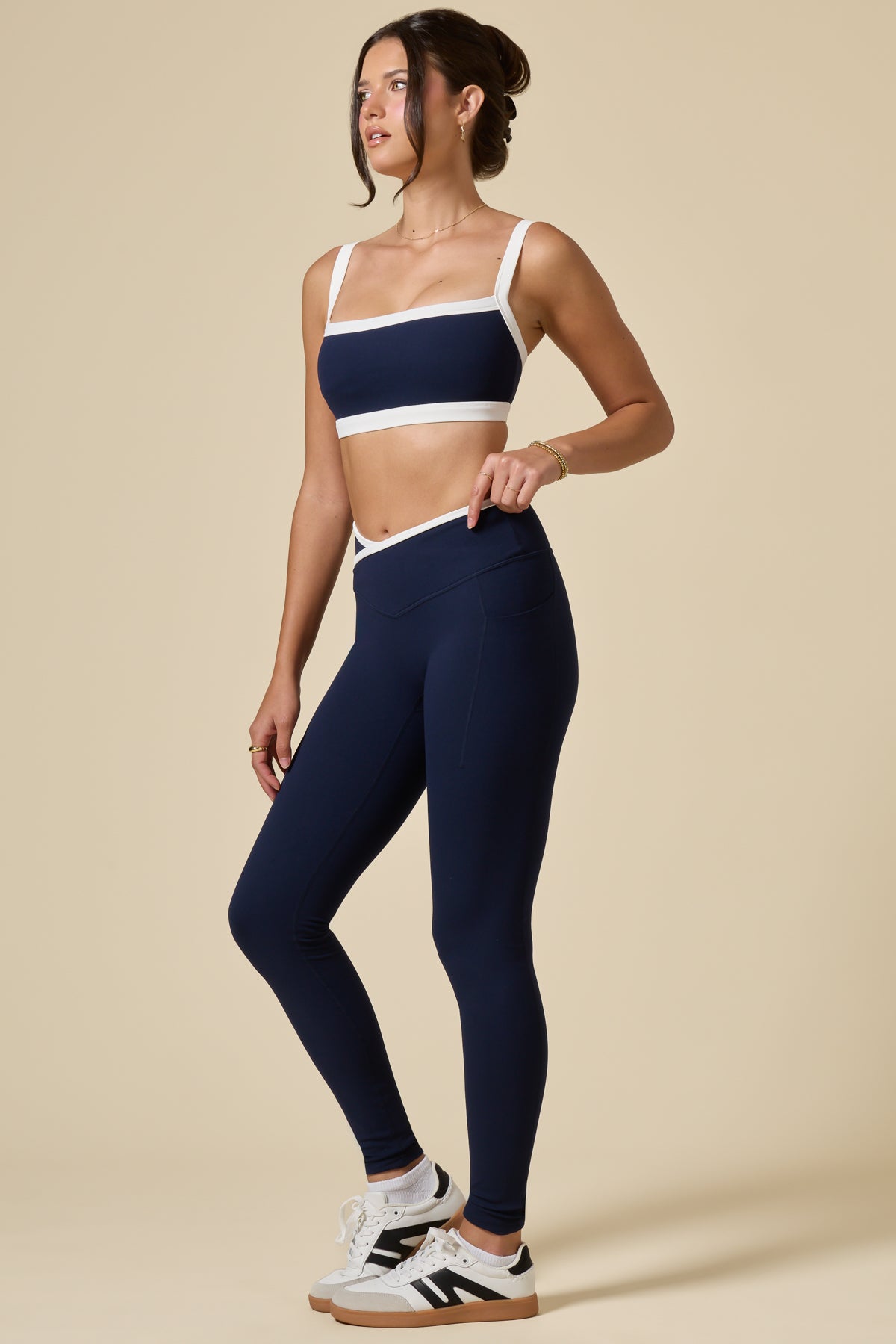 Crisscross Hourglass® Legging with Pockets - Cosmic Navy Contrast