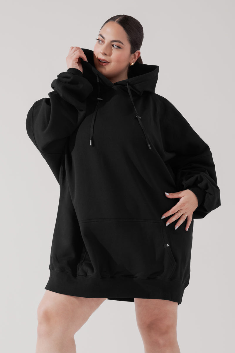 POPFLEX Long Cloud Hoodie - Black, S/M POPFLEX Long Cloud Hoodie - Black, S/M