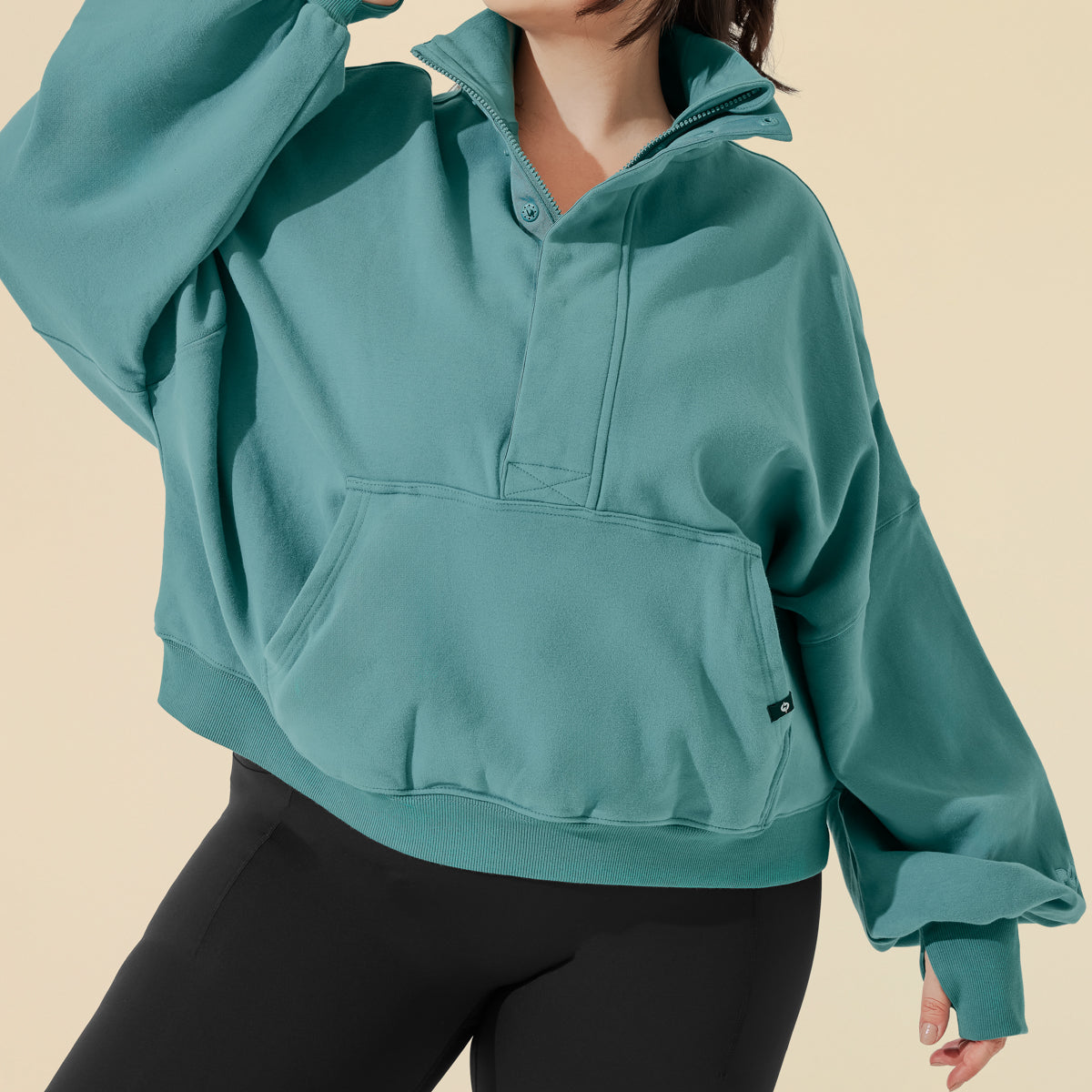 Ooey Gooey Half Zip Sweater - Turquoise – POPFLEX®
