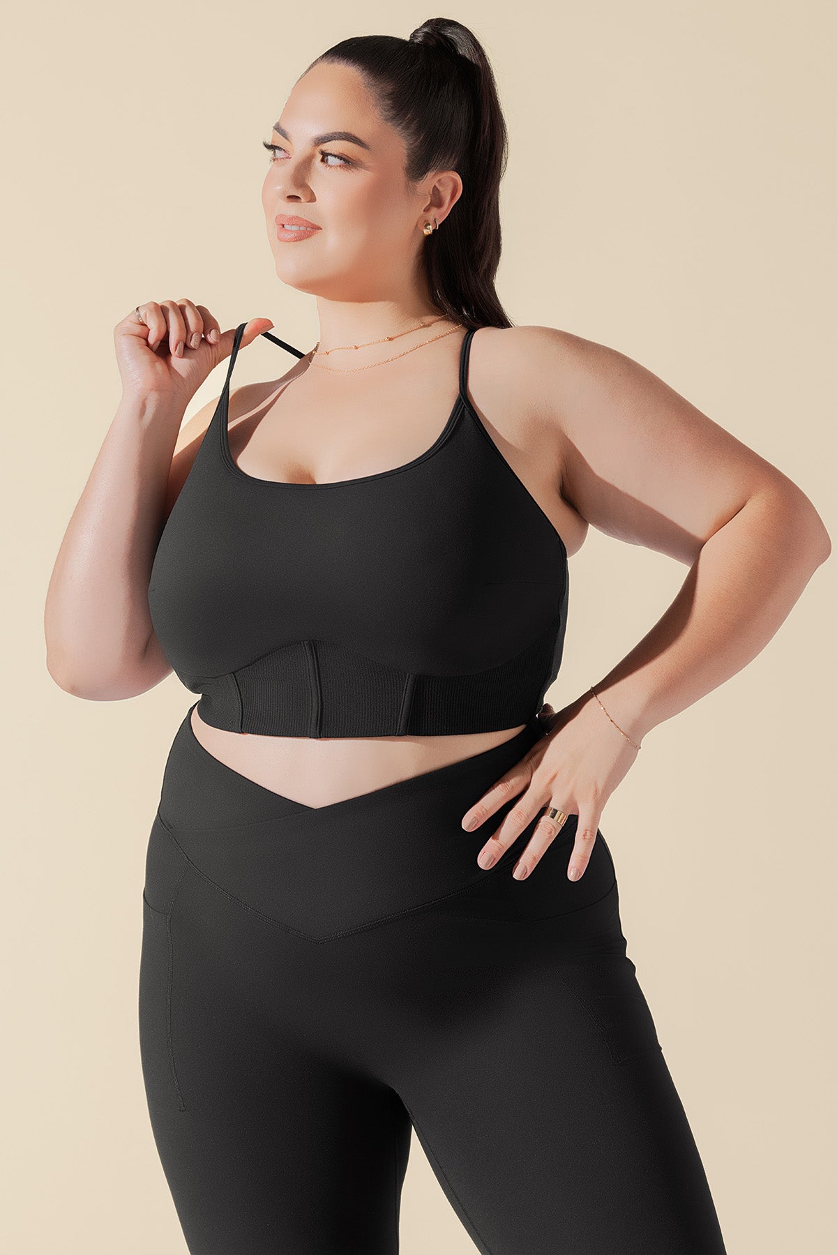 Plié Corset Crop Bralette - Black