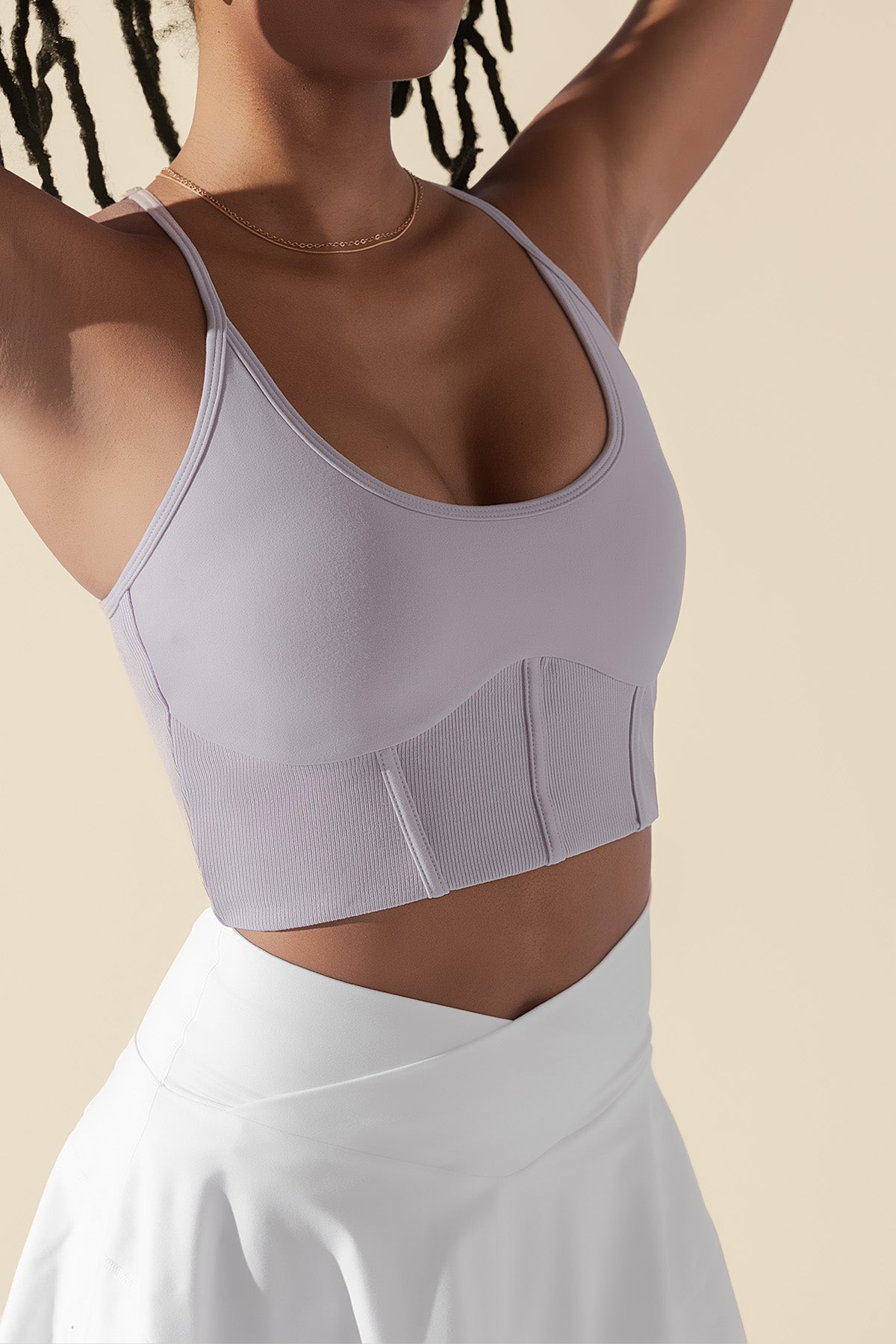 Plié Corset Crop Bralette - Lavender Grey