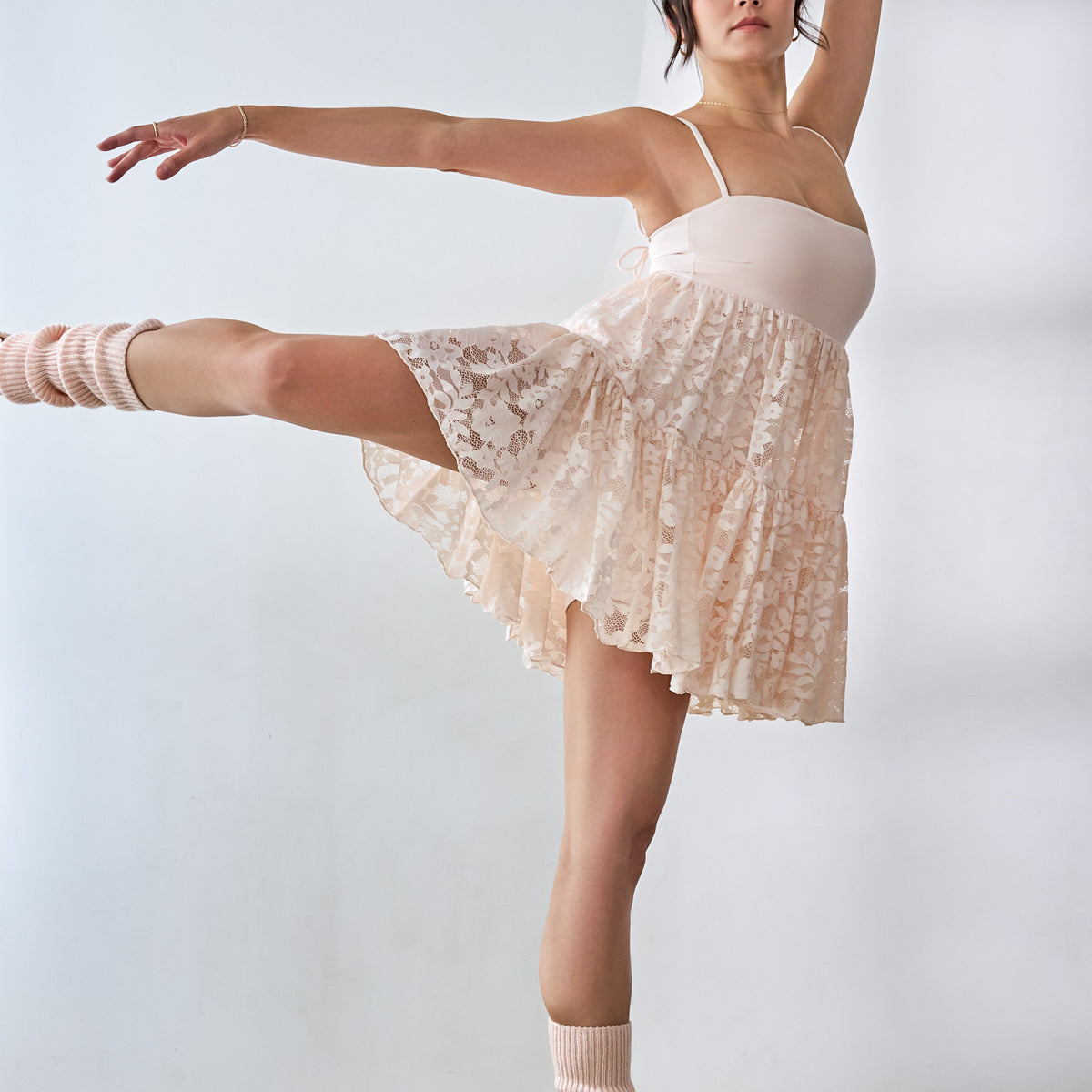 Lace Pirouette Babydoll Dress - Tutu Pink