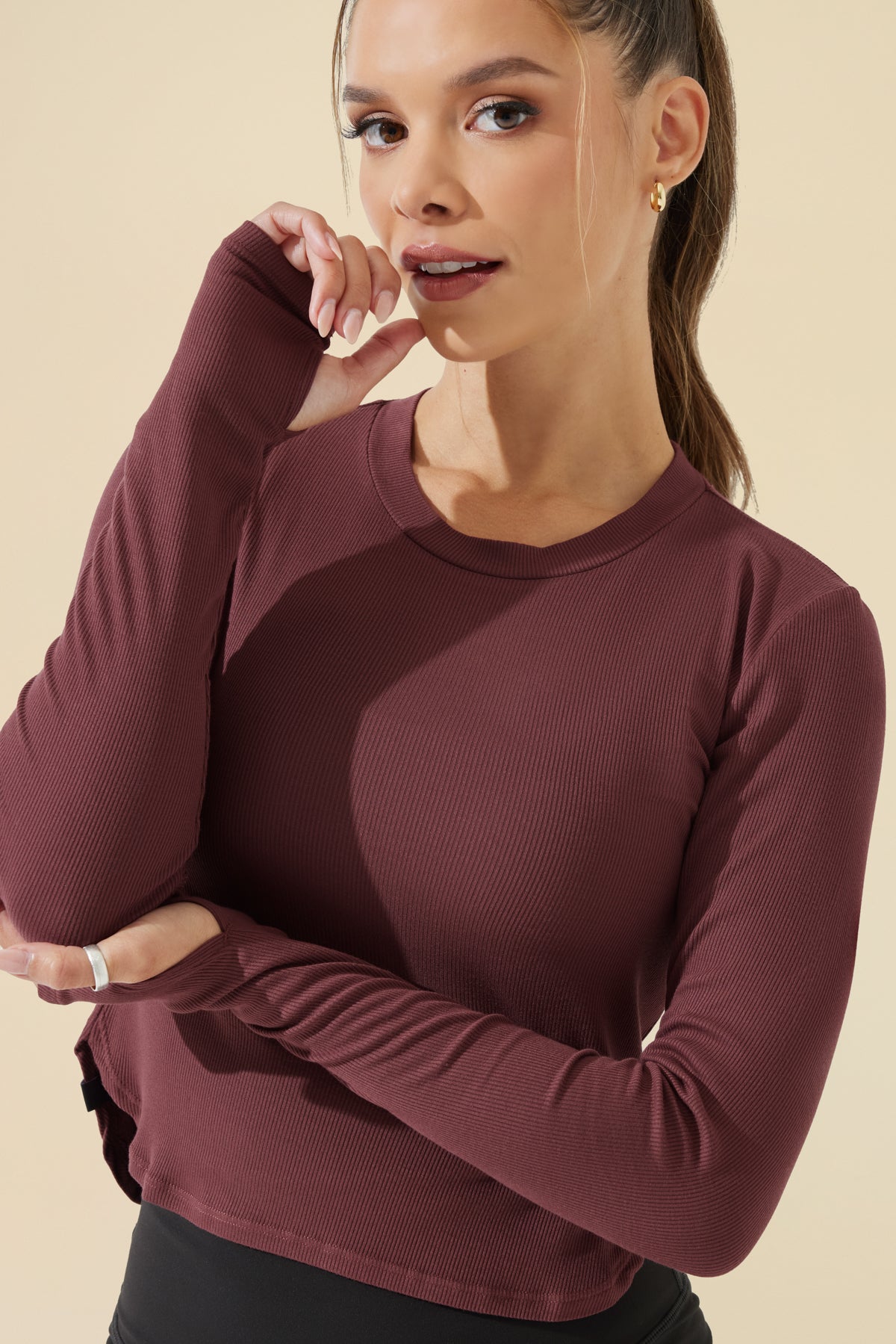 Refine Long Sleeve Top - Rose Clay