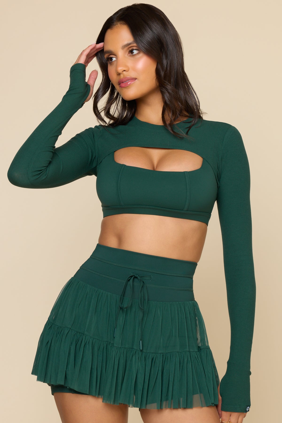 Relevé Ribbed Shrug - Pine – POPFLEX®