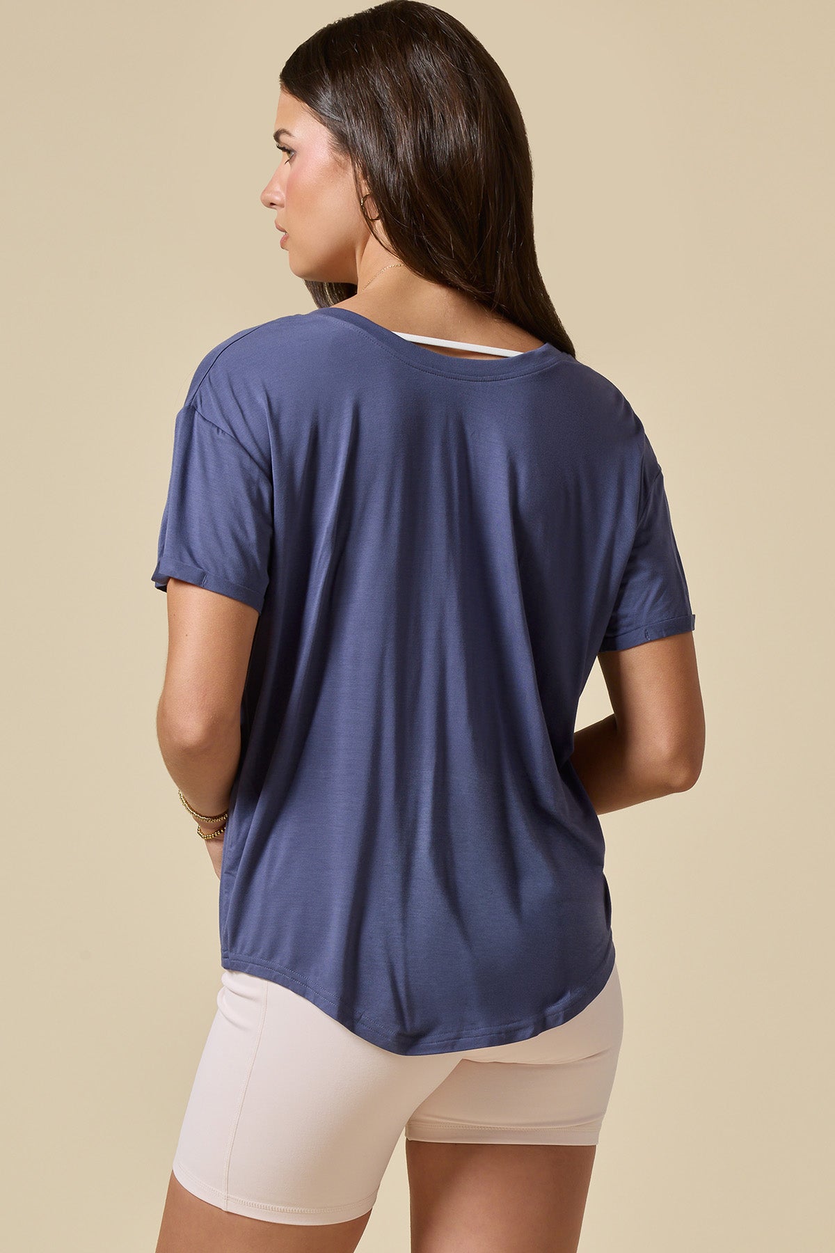 Reversible Deep V Tee - Nightshade Blue