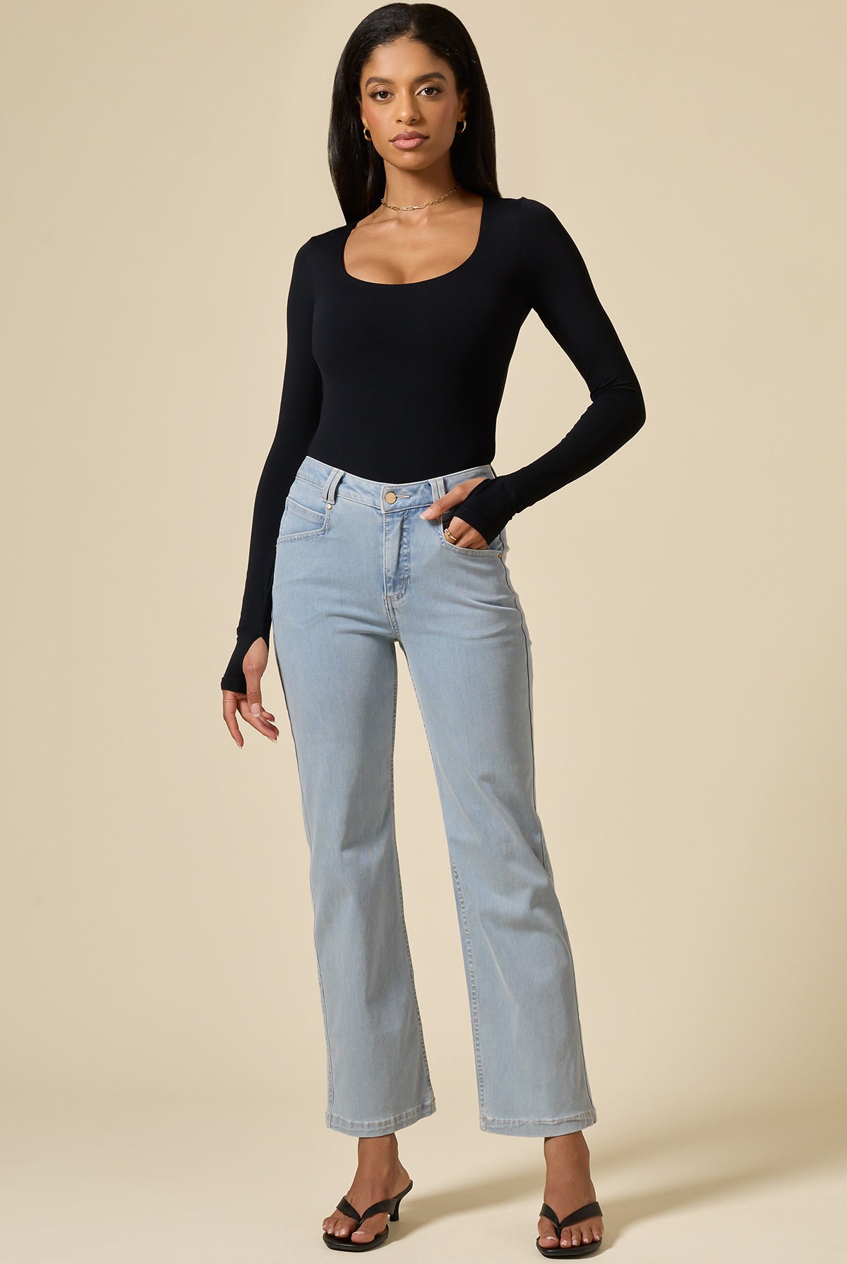 Next to Nothing Scoop Bodysuit - Black