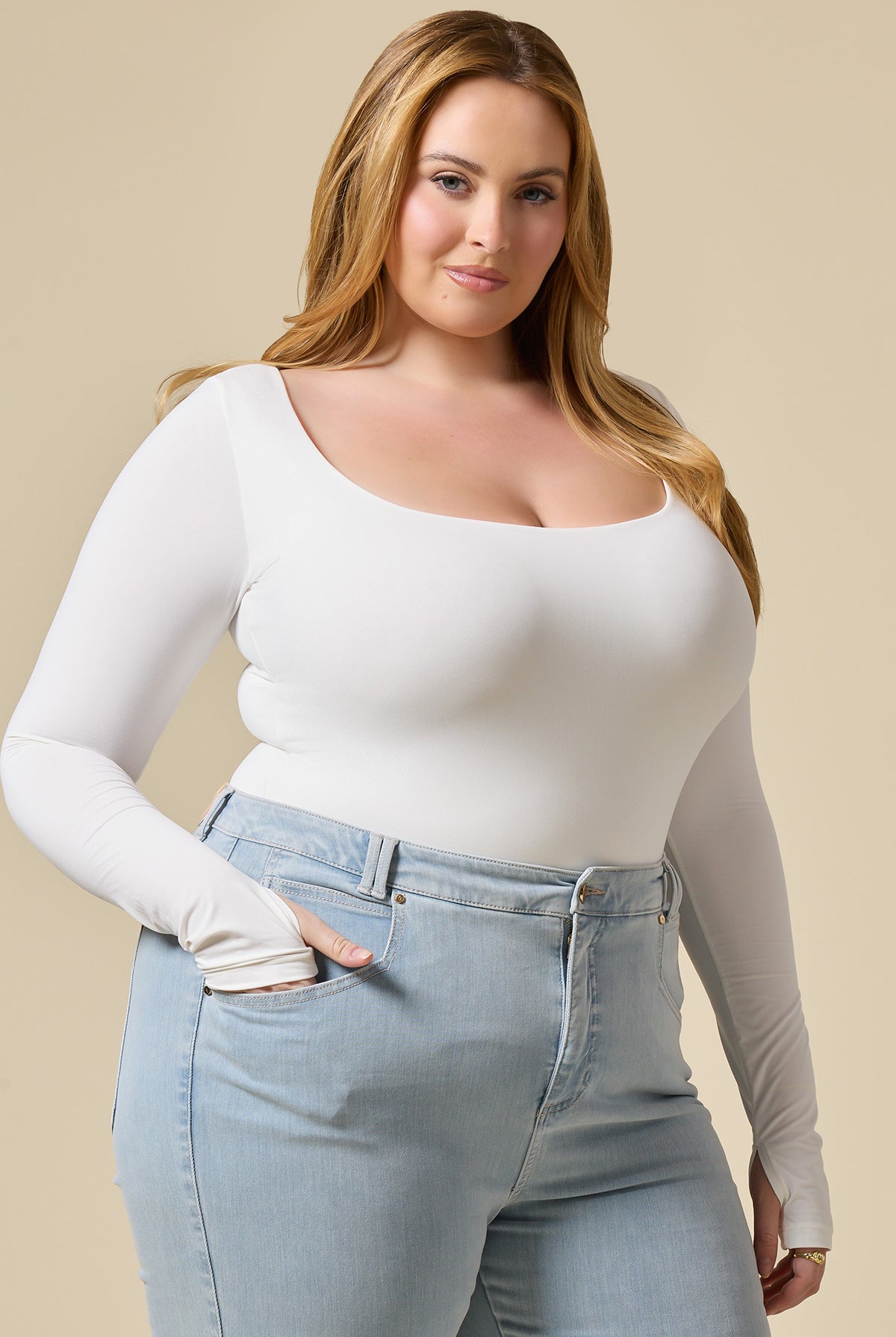 Next to Nothing Scoop Bodysuit - Bright White