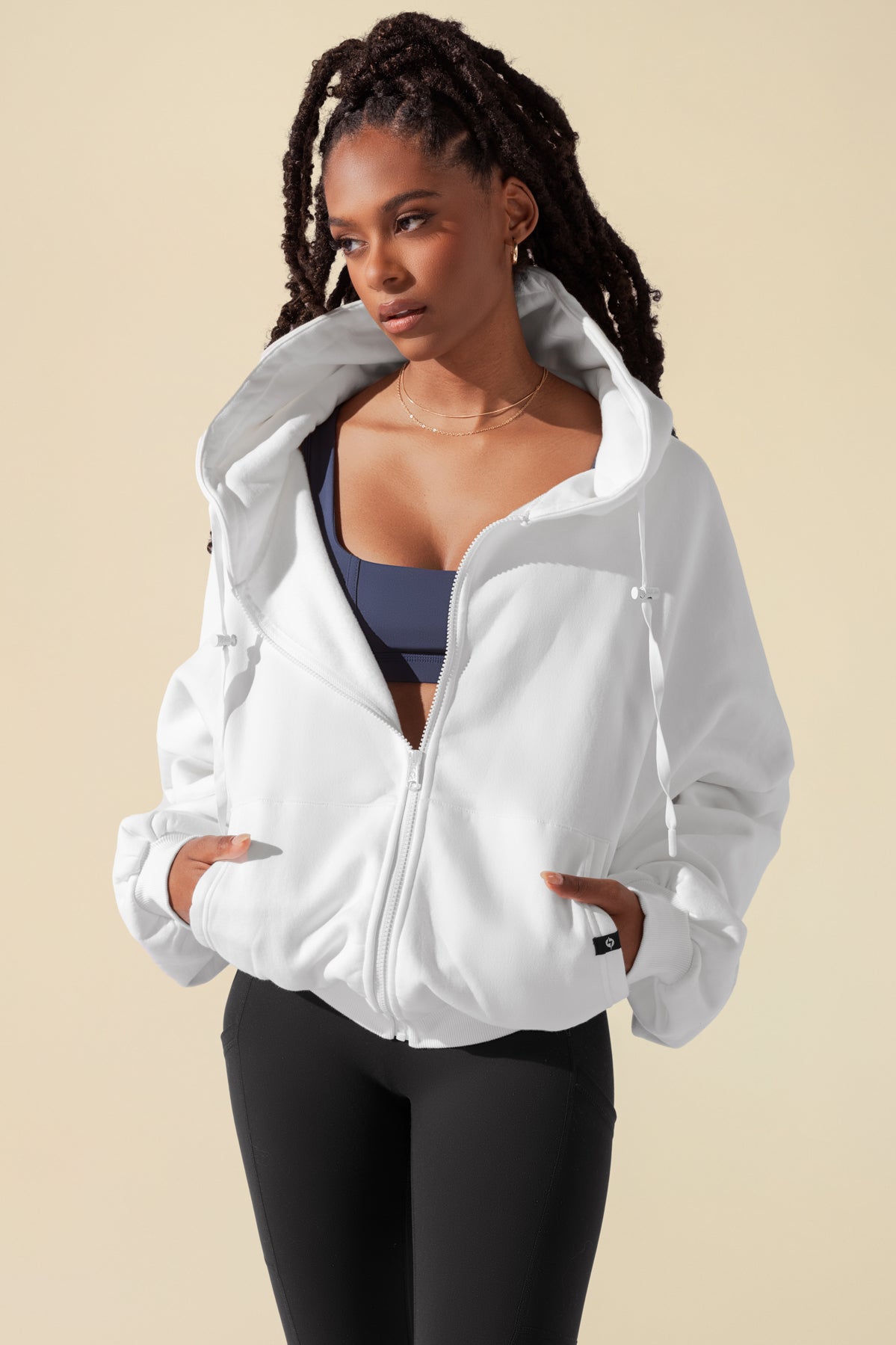 Zip Cloud Hoodie - White