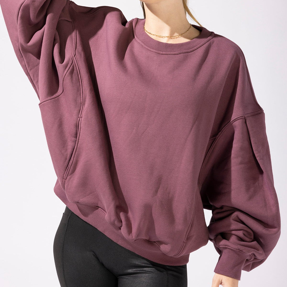 The Brunch Oversized Sweater For Women, Loose Comfortable Fit With Pockets - Merlot S/M