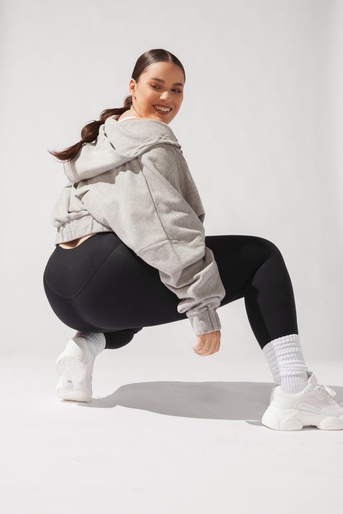 Half Zip Warm Up Hoodie - Grey Heather