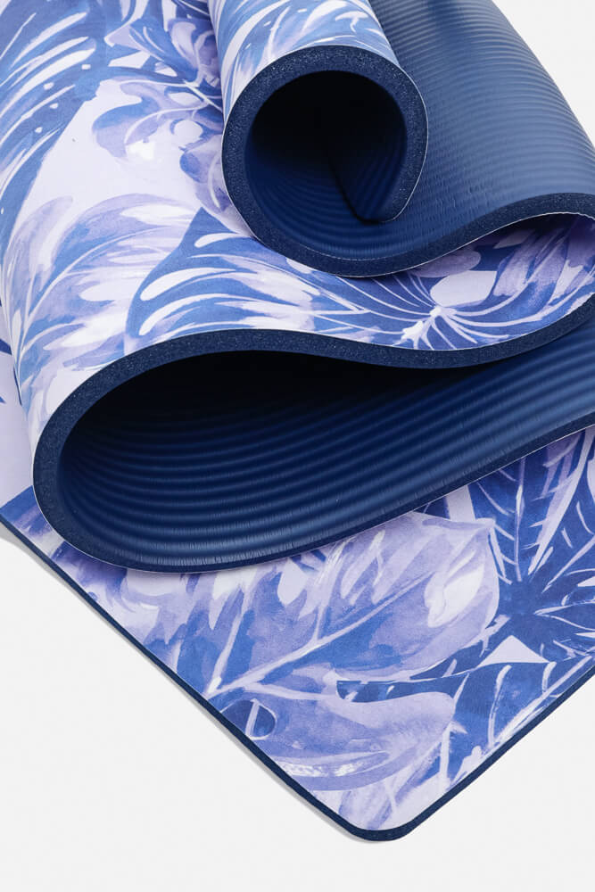 CloudCushion Vegan Suede Yoga Mat - Blue Jungle 0.5” Thick – POPFLEX®