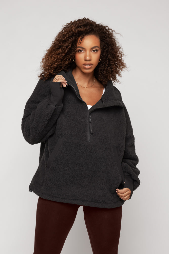 Big Hug Fleece Half Zip Sweater - Smoky Charcoal
