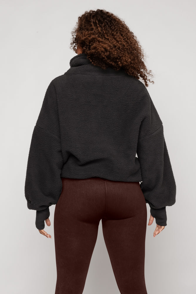 Big Hug Fleece Half Zip Sweater - Smoky Charcoal – POPFLEX®