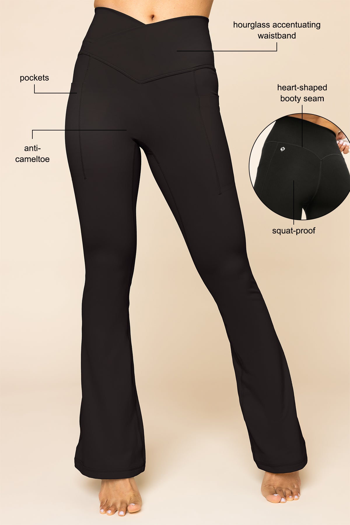 Crisscross Hourglass® Flared Legging with Pockets - Ruby – POPFLEX®