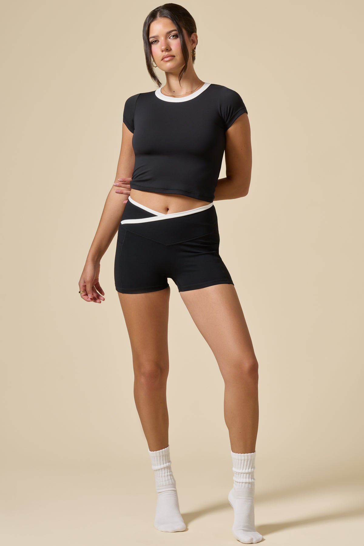 Crisscross Hourglass® Booty Short with Pockets - Black Contrast