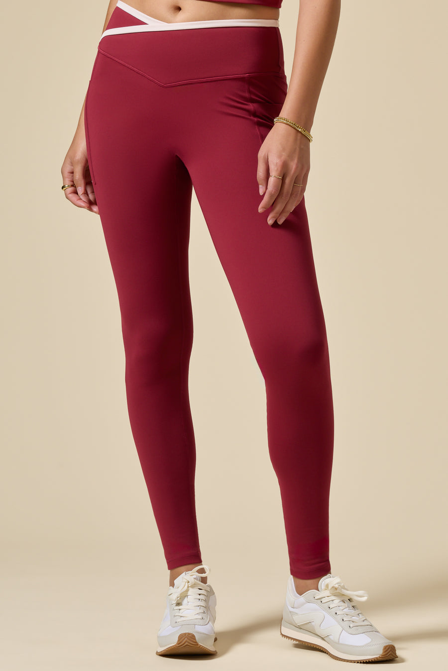 Crisscross Hourglass® Legging with Pockets - Ruby Contrast