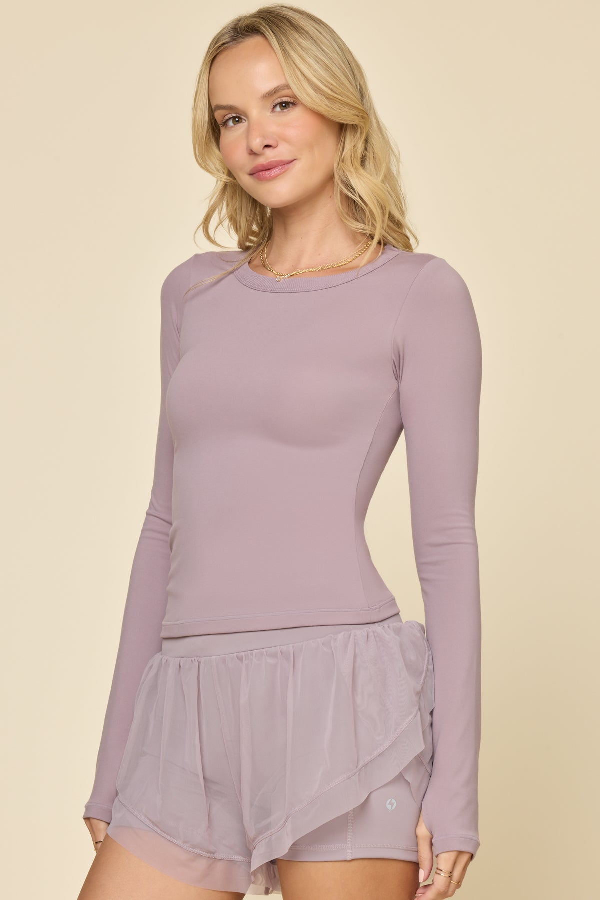 Call Me Baby Reversible Long Sleeve Top - Dusty Mauve