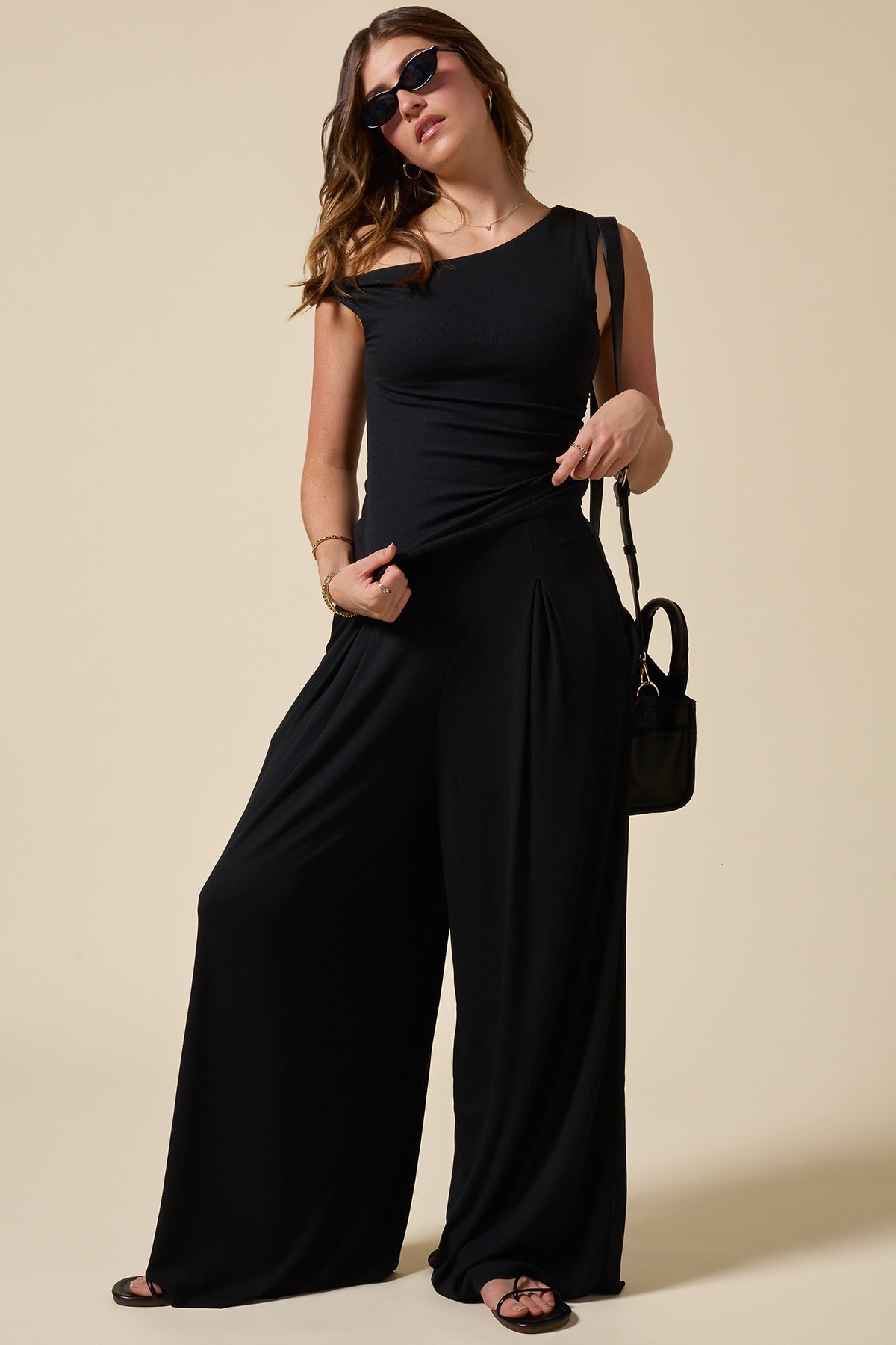 Go With The Flow Twisty Top - Black