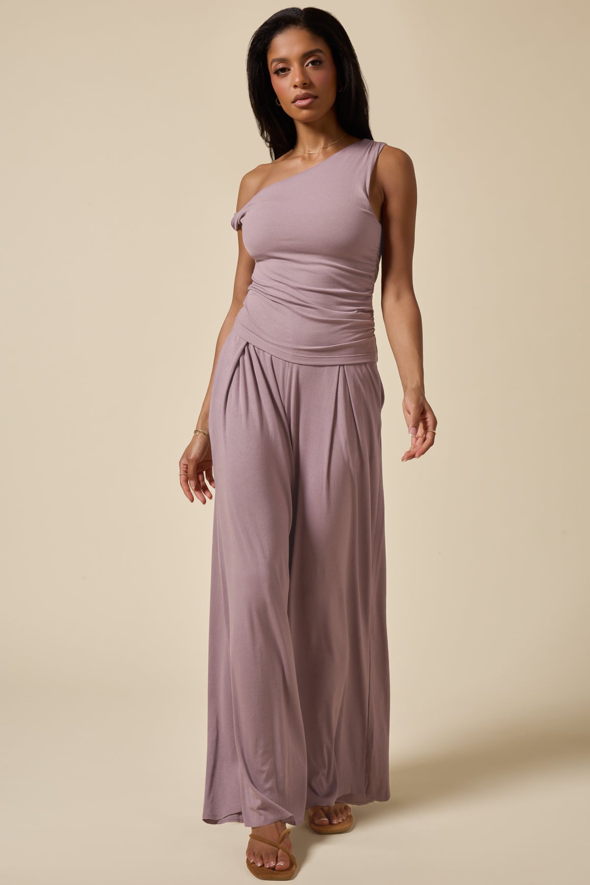 Go With The Flow Twisty Top - Dusty Mauve