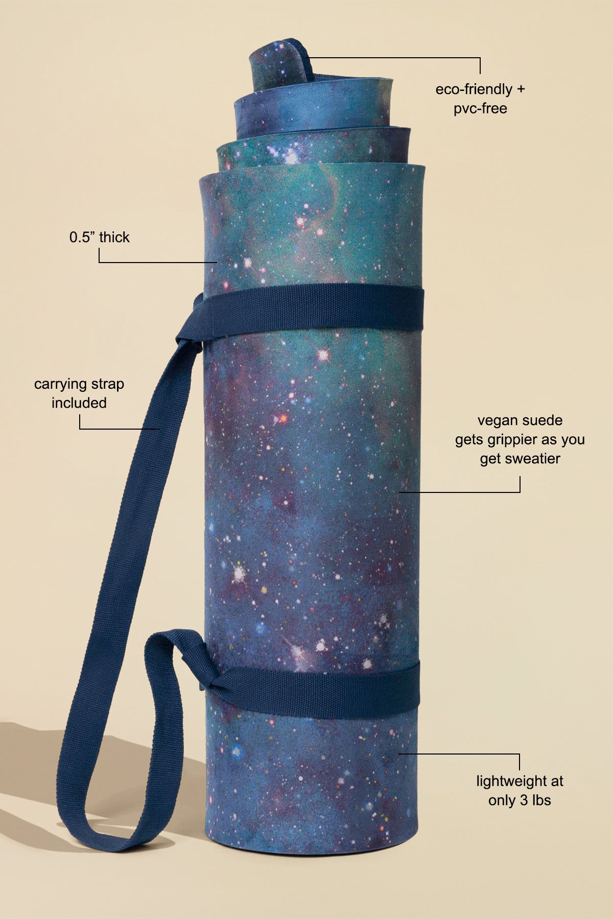 CloudCushion Vegan Suede Yoga Mat - Prismatic 0.5” Thick – POPFLEX®
