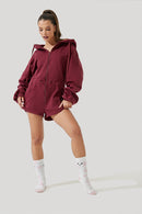 Red Rainy Cloud Unisex Romper With Cap