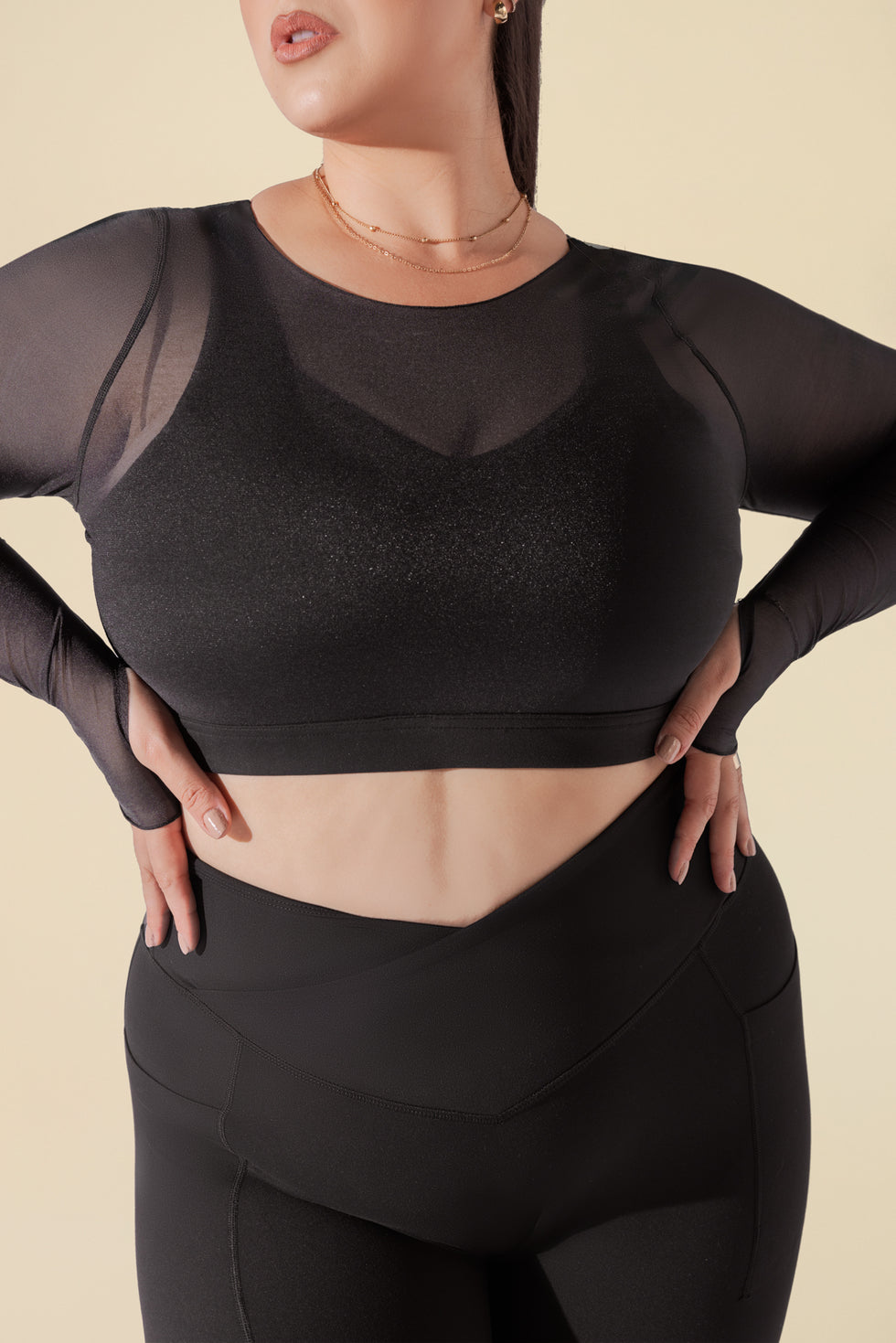 Coquette Long Sleeve Mesh Bra - Black – POPFLEX®