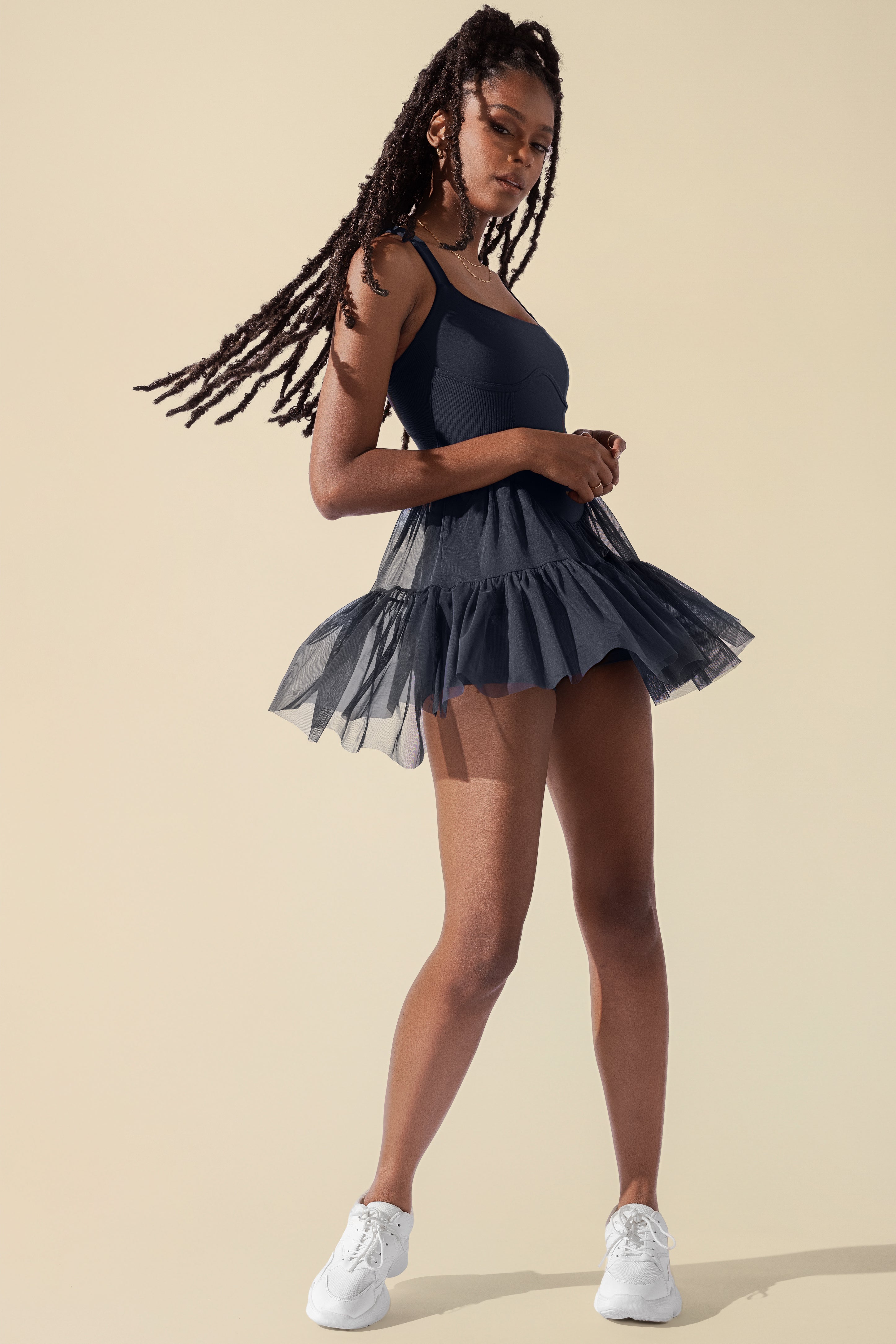 Corset Pirouette Dress - Smoky Navy – POPFLEX®