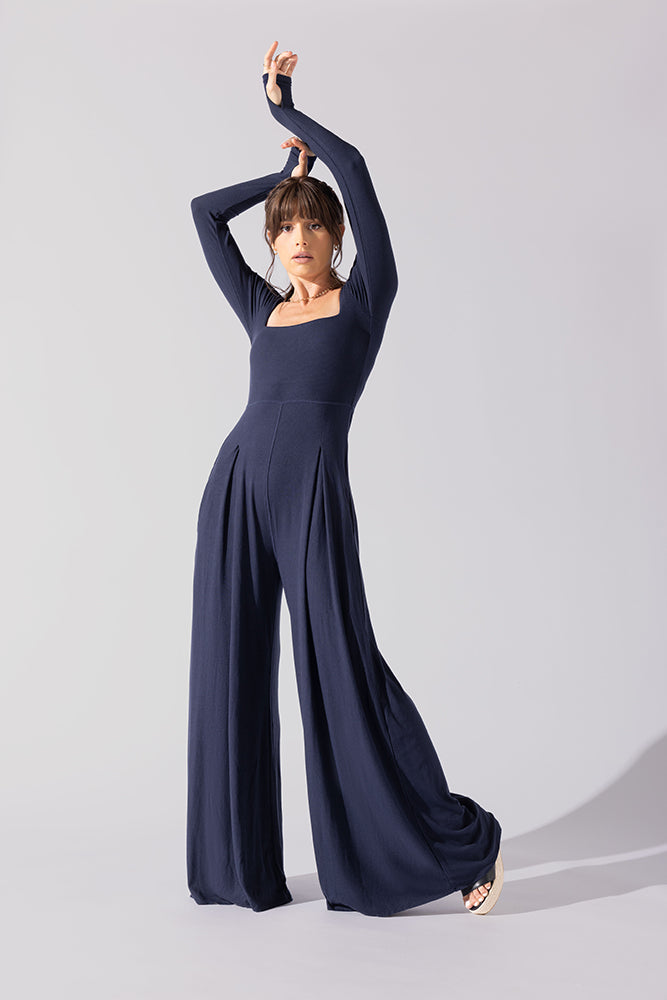 Missfiga Blue High Neck Belted Jumpsuit | New Look