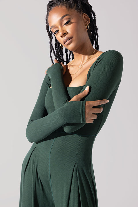 The Bell Sleeve Jumpsuit - Pine main image 0