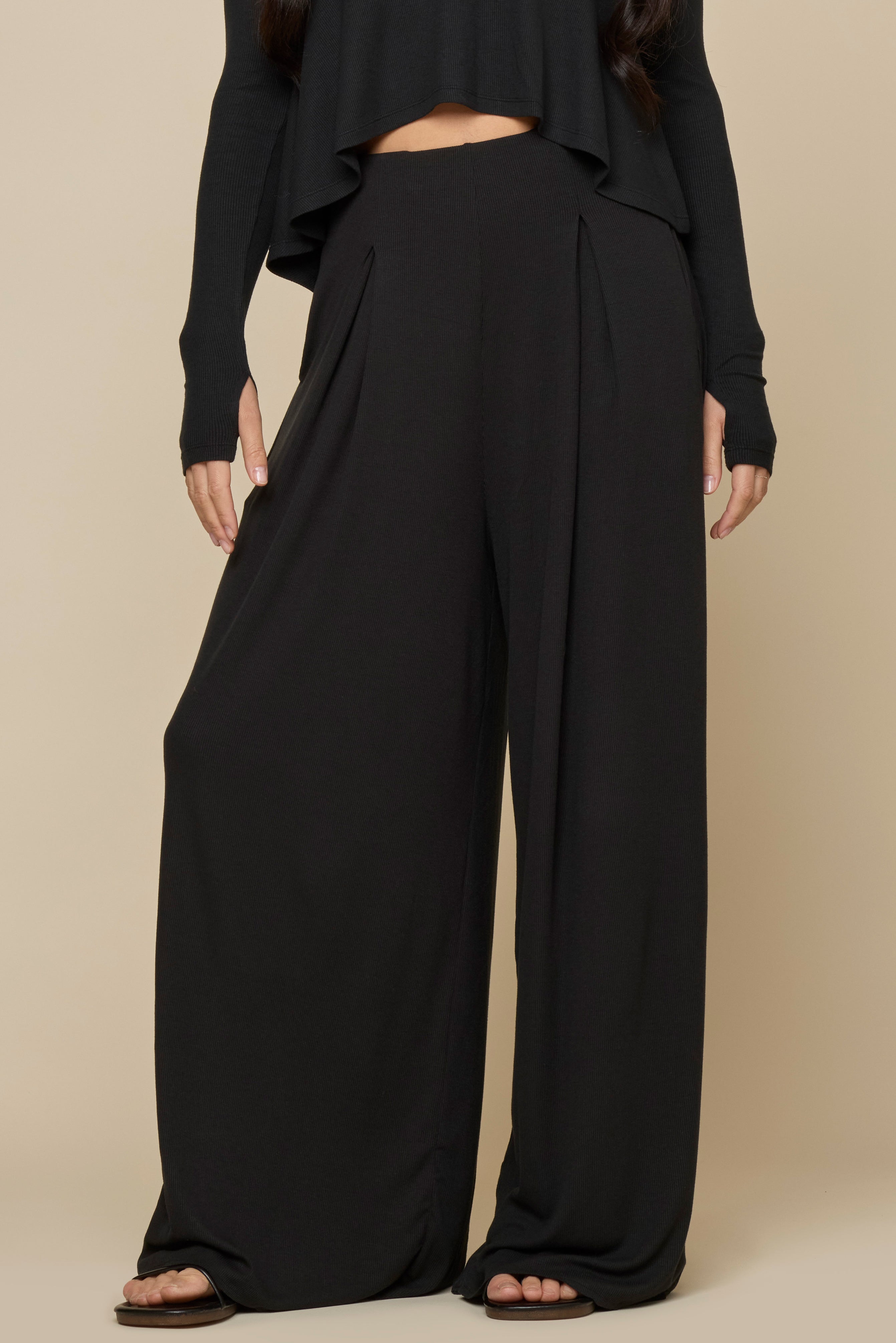 Go with the Flow Wide Leg Pant - Black