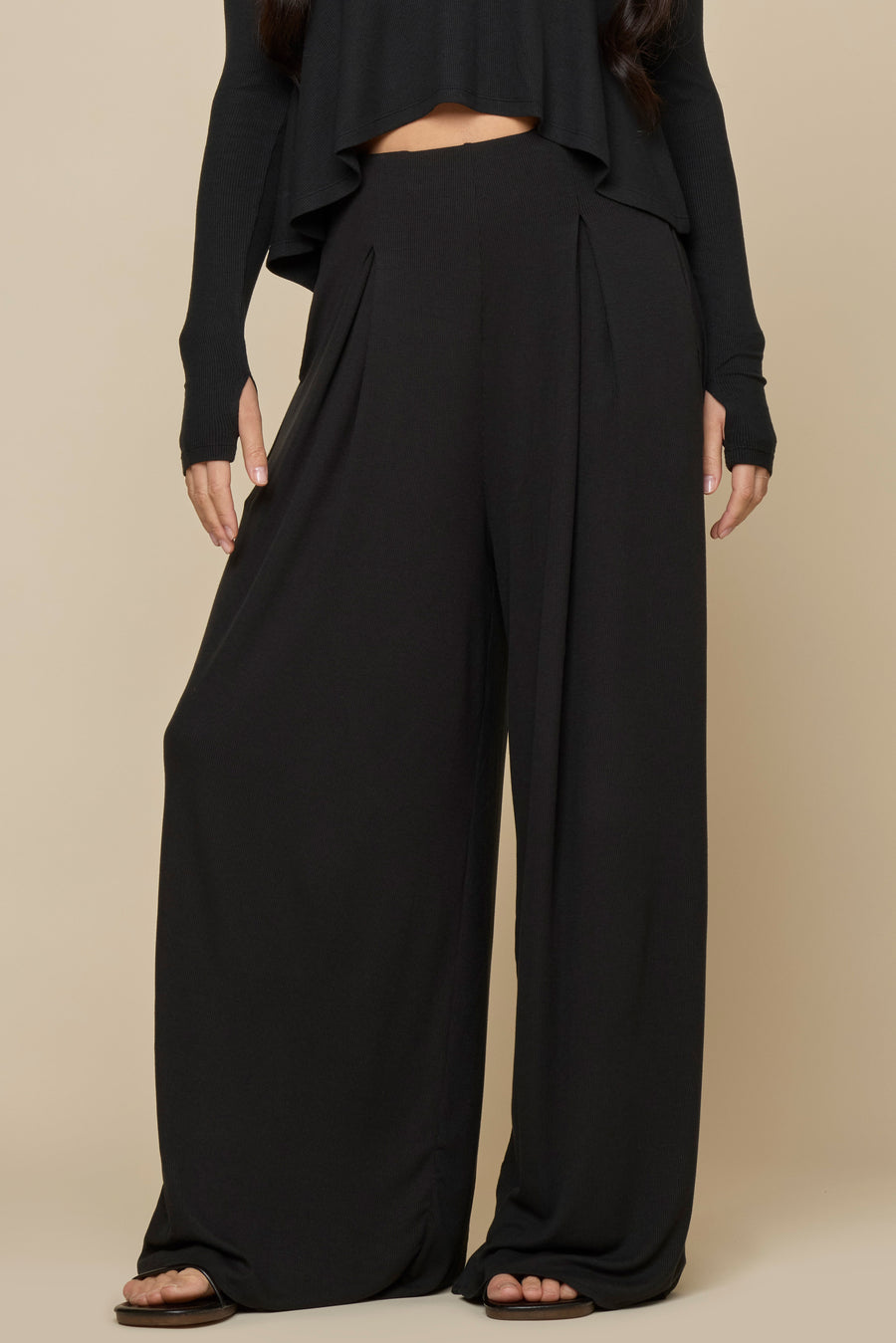 Go With The Flow Wide Leg Pant - Black