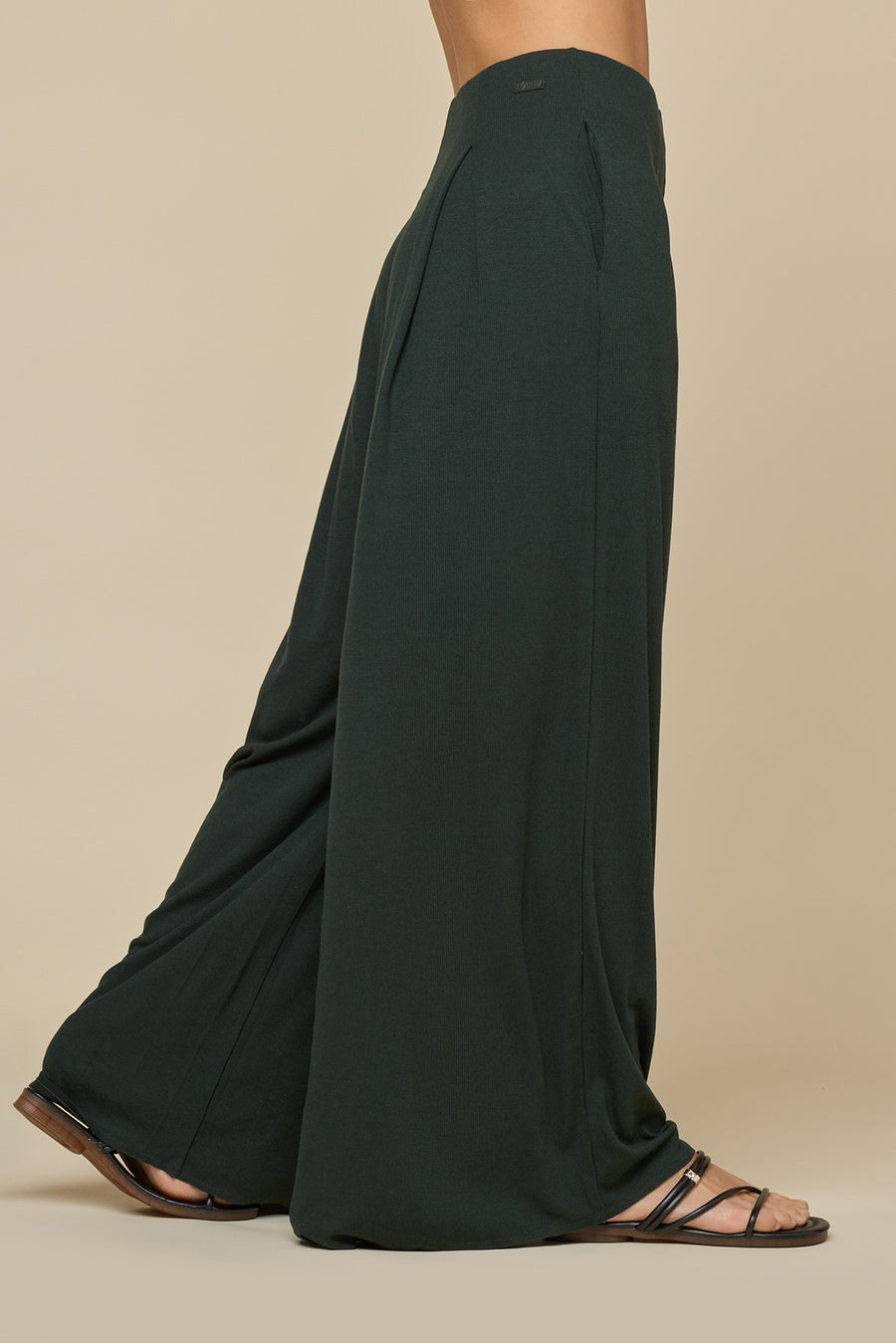 Go With The Flow Wide Leg Pant - Deep Forest