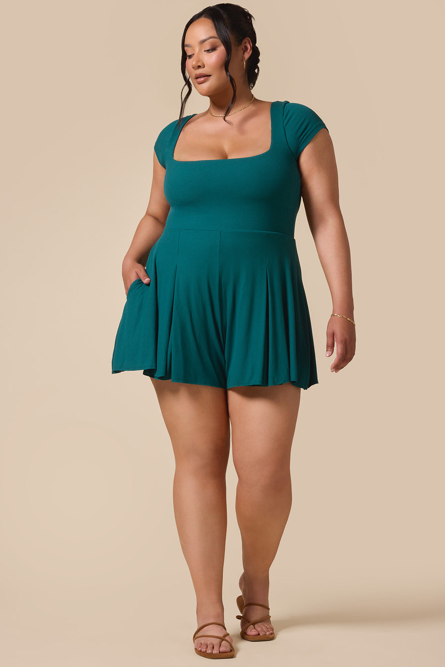 Go With The Flow Romper - Pacific