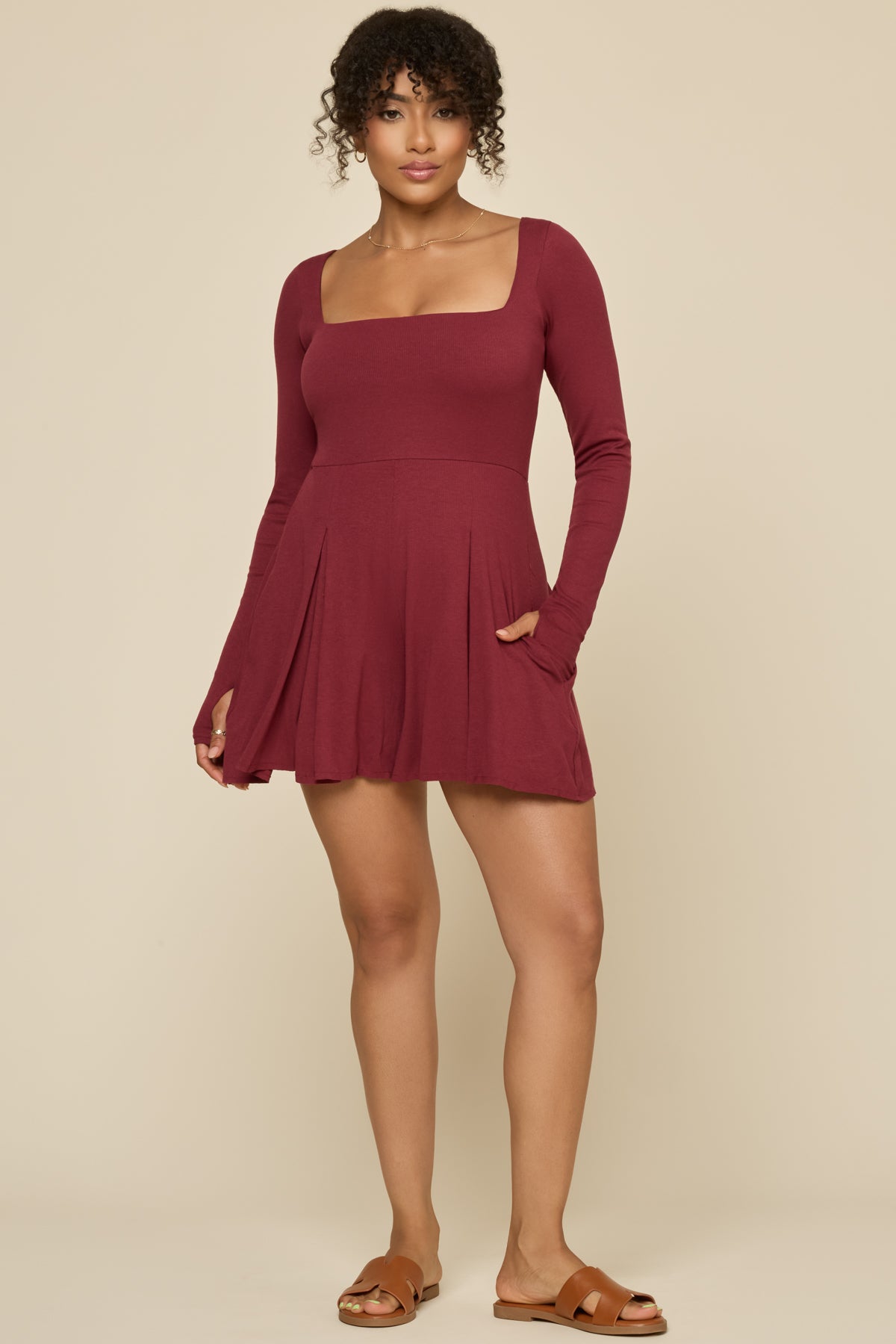 Go with the Flow Long Sleeve Romper - Crimson – POPFLEX®