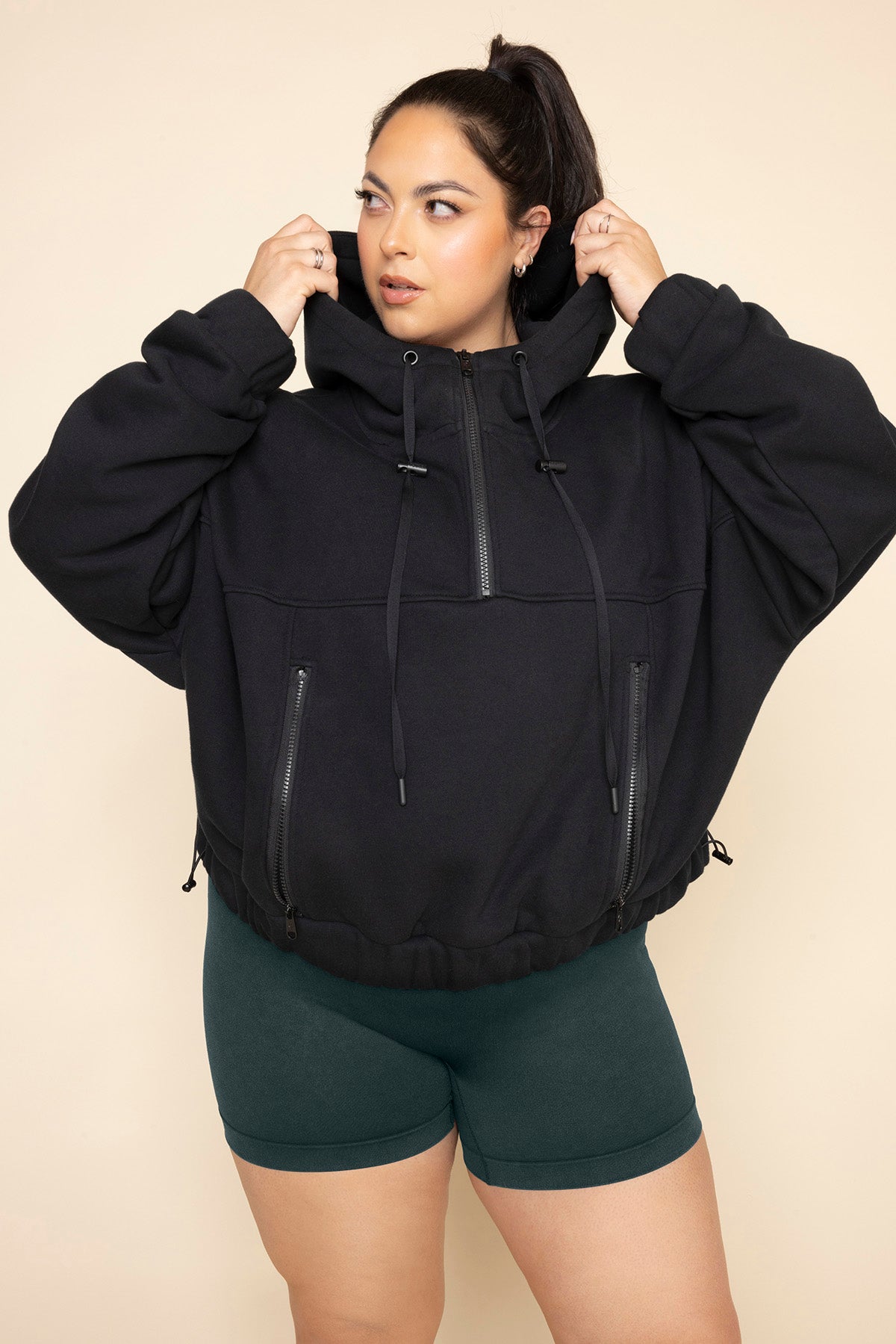 Half Zip Warm Up Hoodie